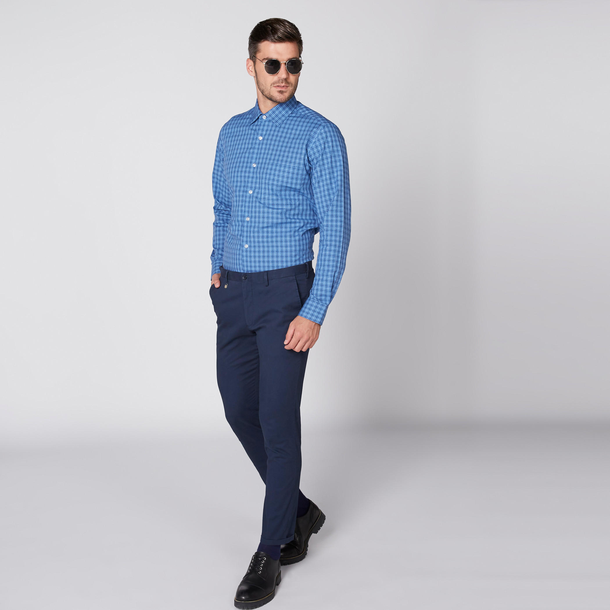 قميص كاروهات بأكمام طويلة وأزرار من آرو-men-clothing-shirts-image-5
