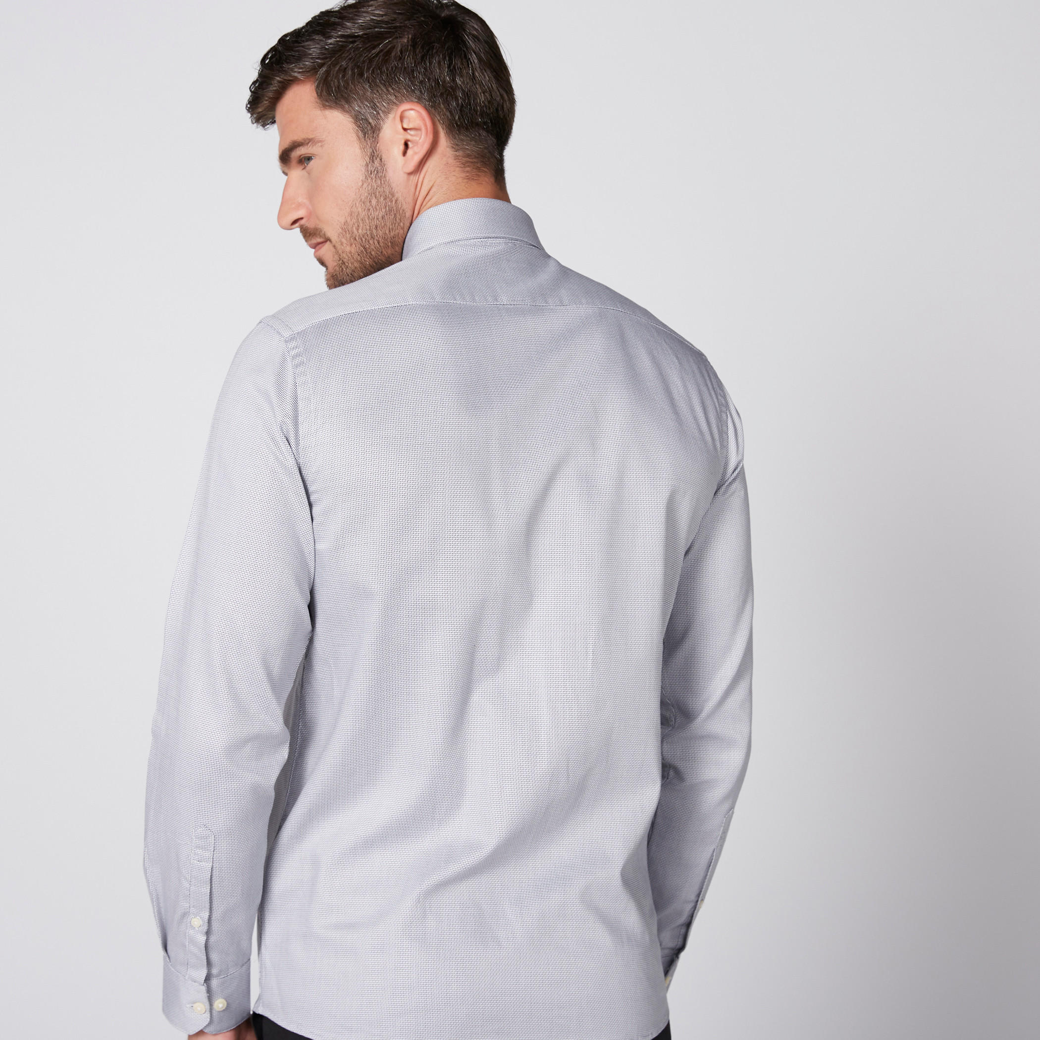 Arrow Textured Shirt with Long Sleeves and Complete Placket-men-clothing-shirts-image-3