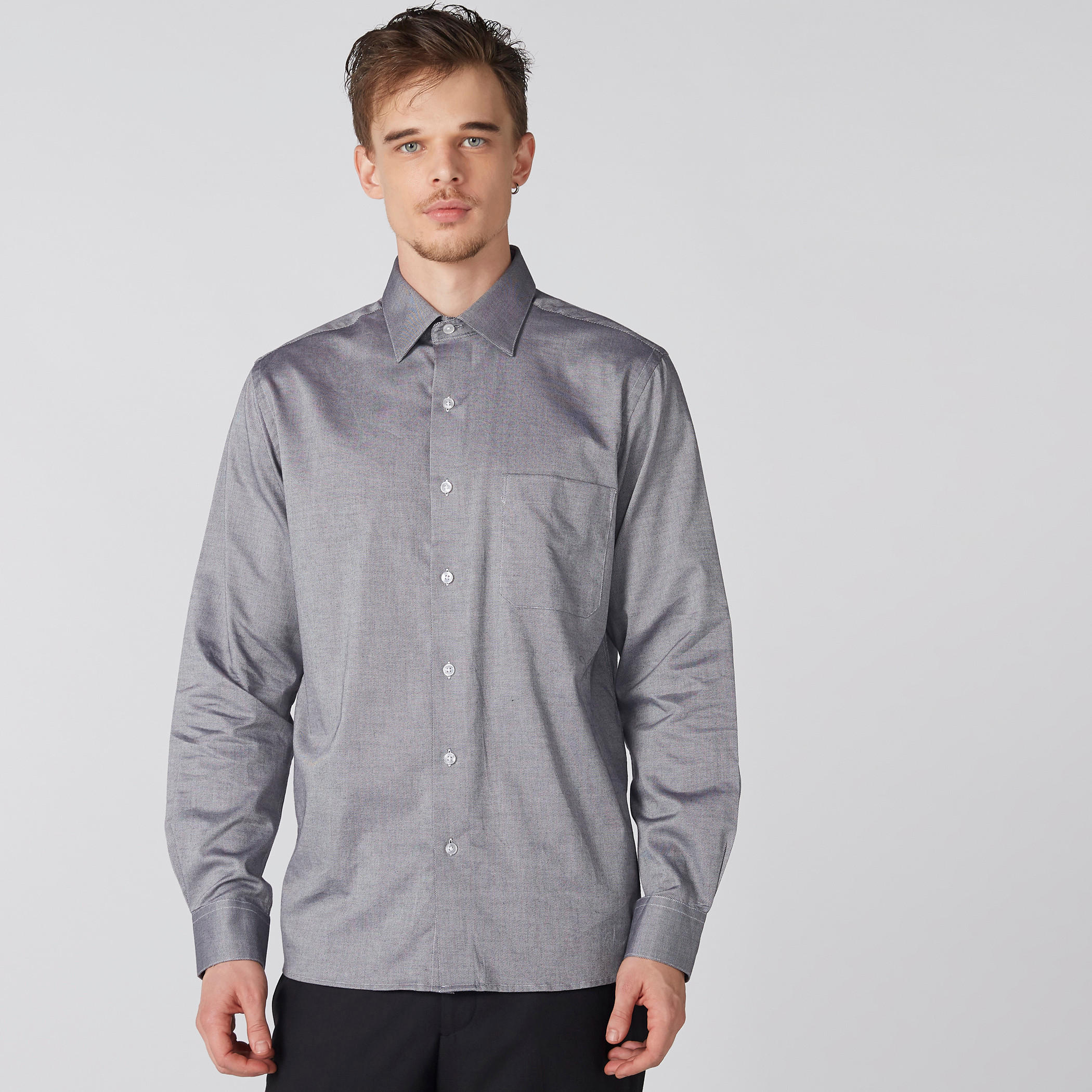 قميص بأكمام طويلة ووصلة أزرار كاملة من آرو-men-clothing-shirts-image-2