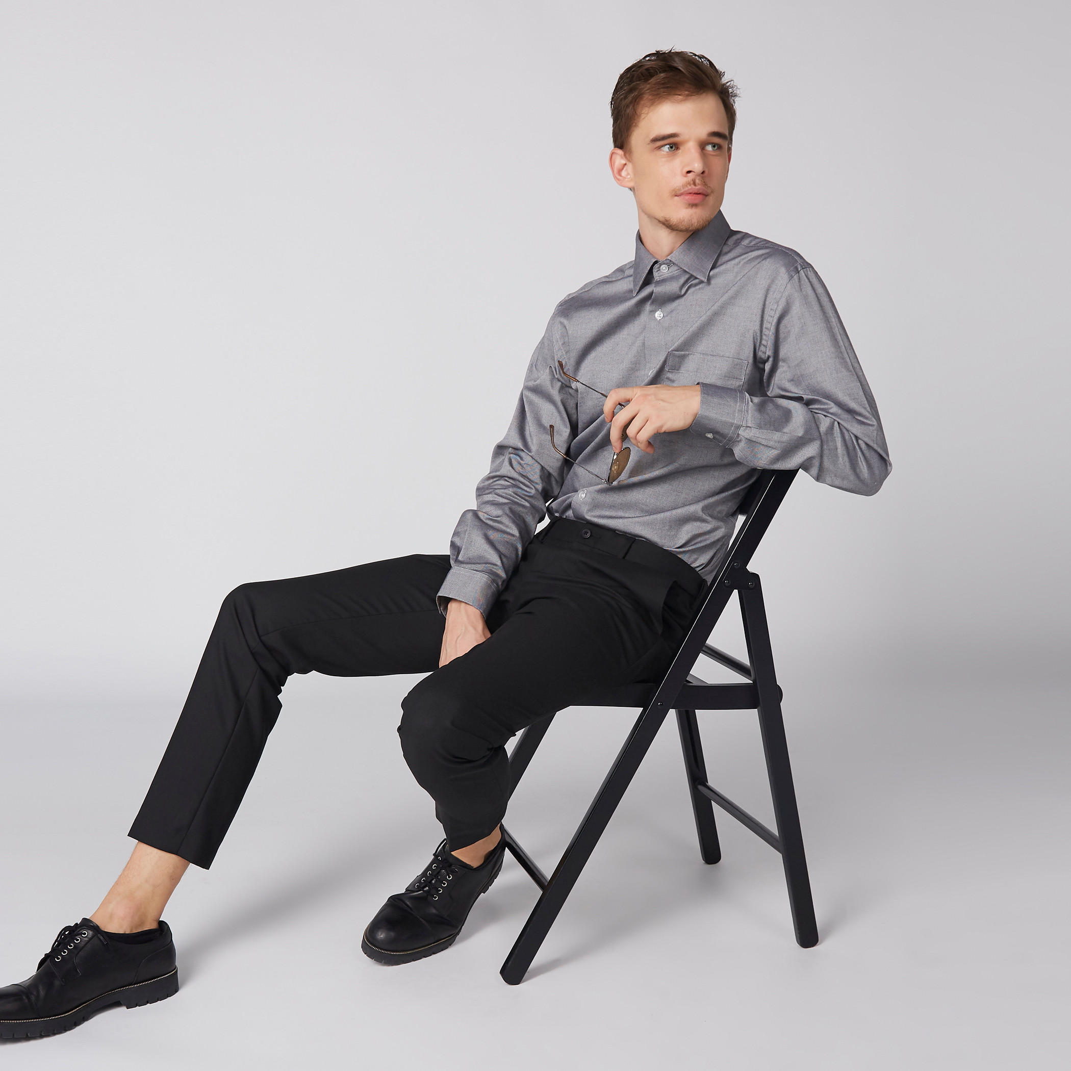 قميص بأكمام طويلة ووصلة أزرار كاملة من آرو-men-clothing-shirts-image-3