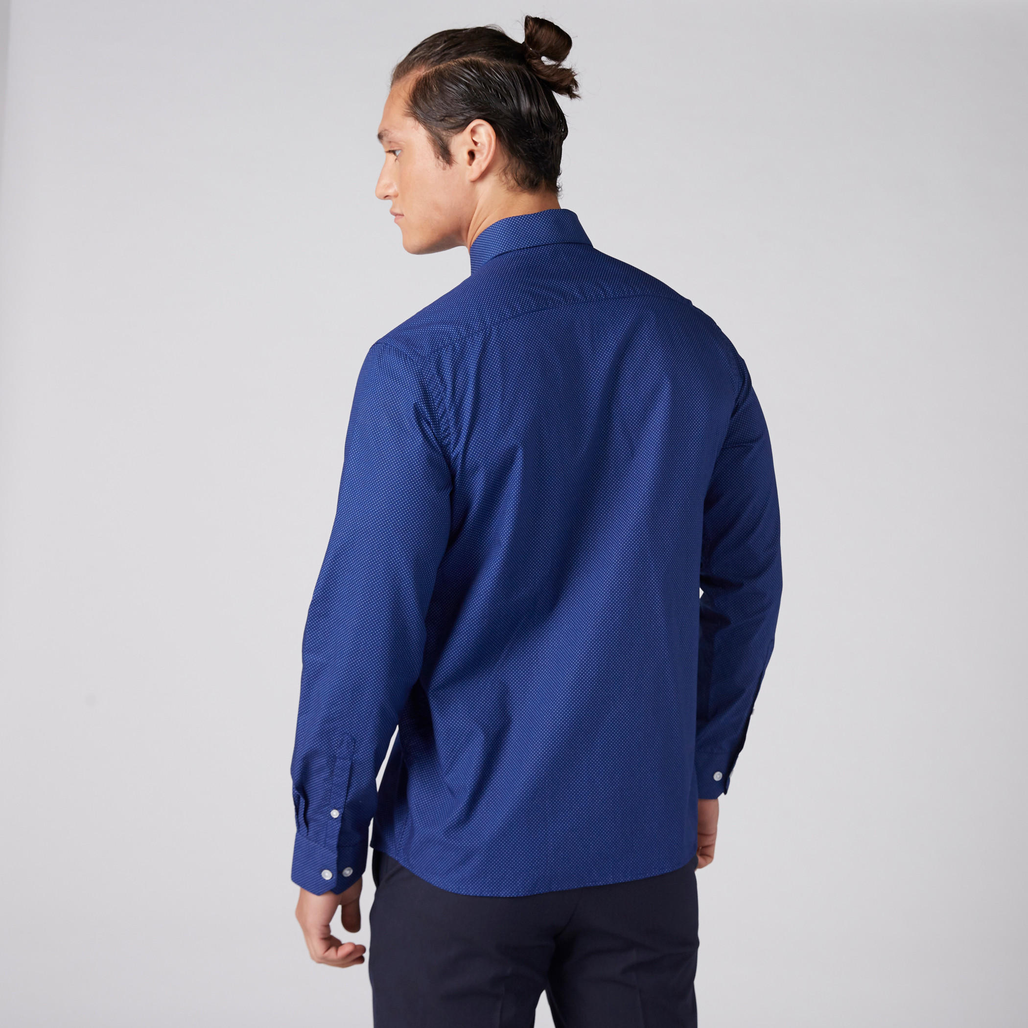 Arrow Textured Shirt with Long Sleeves and Complete Placket-men-clothing-shirts-image-2