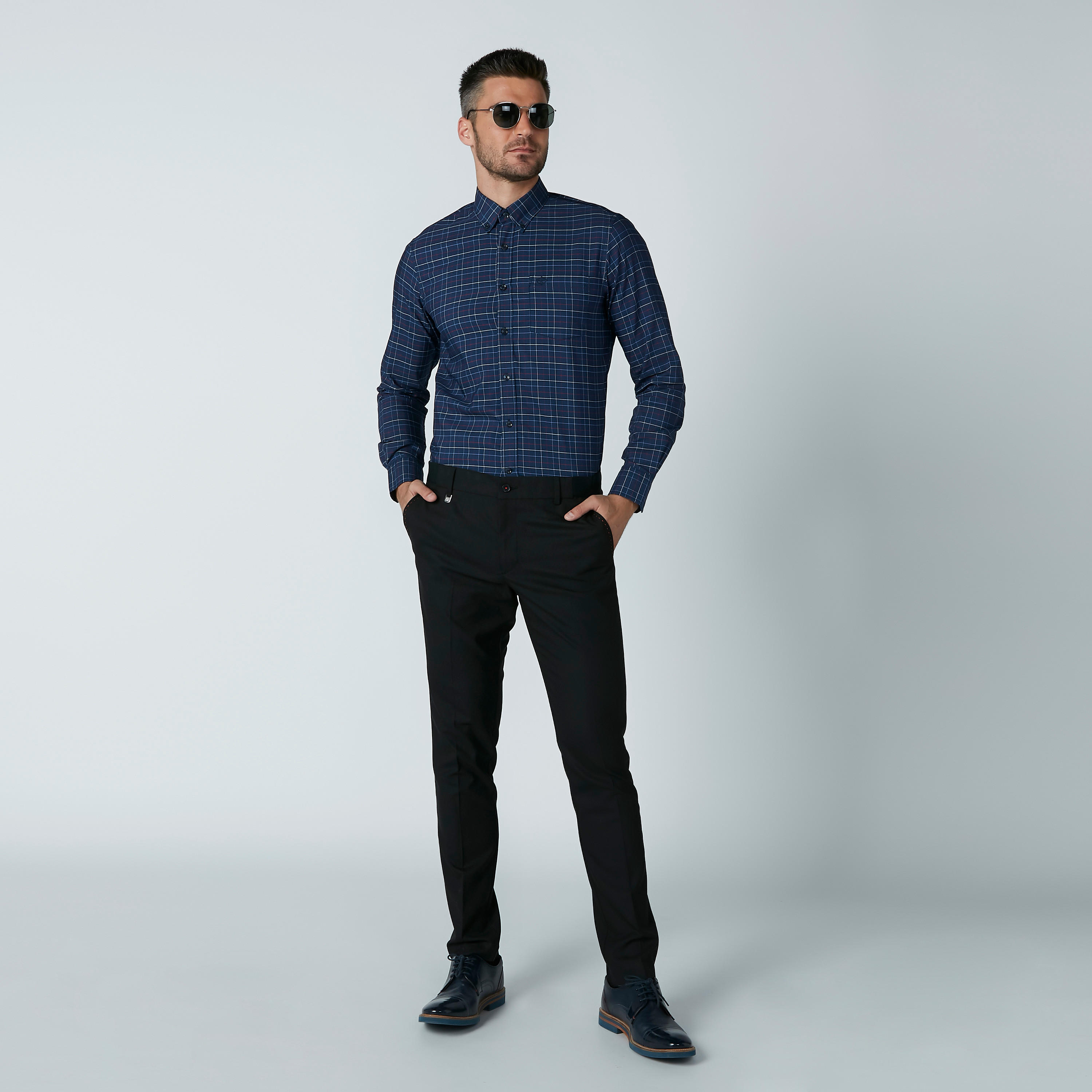 Arrow Structured Shirt with Chequered Pattern and Long Sleeves-men-clothing-shirts-image-2