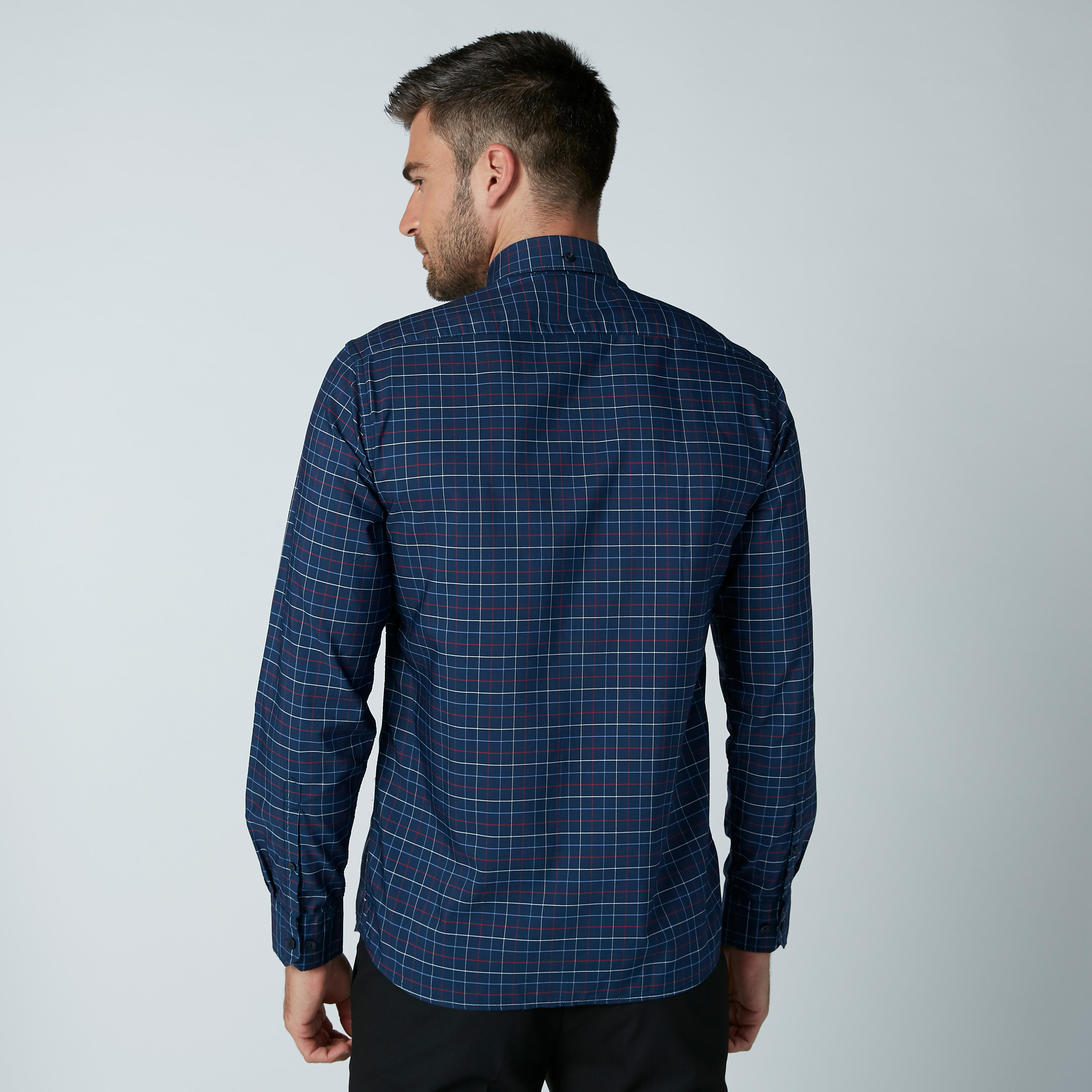 Arrow Structured Shirt with Chequered Pattern and Long Sleeves-men-clothing-shirts-image-4