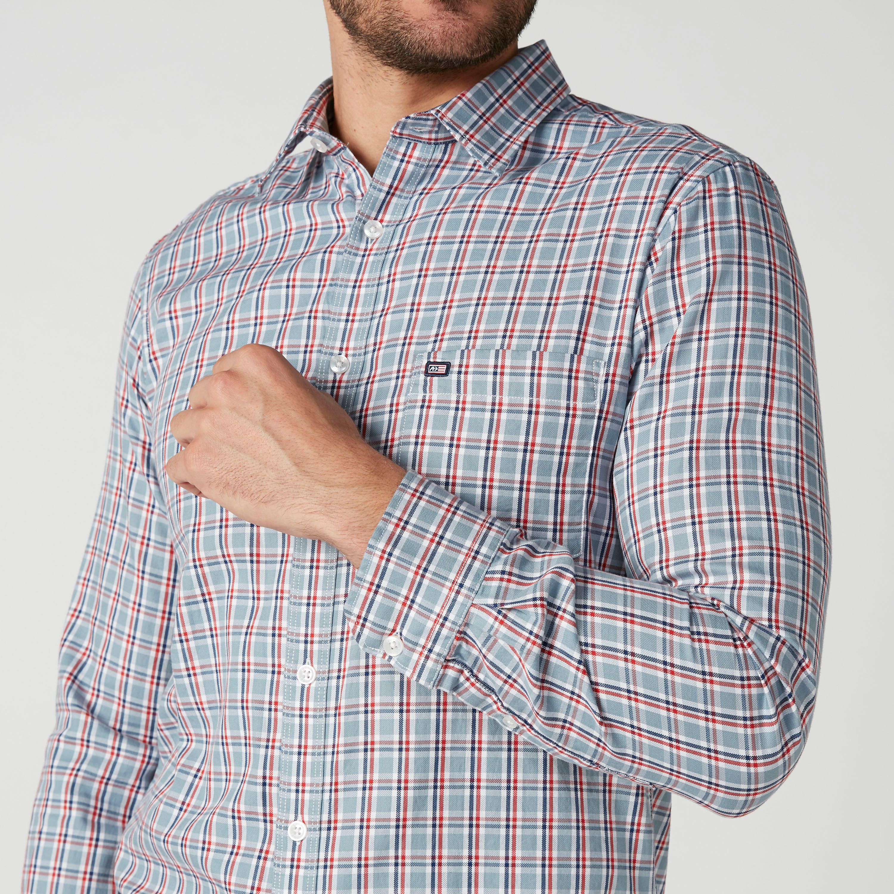 Arrow Chequered Shirt with Long Sleeves and Complete Placket-men-clothing-shirts-image-4
