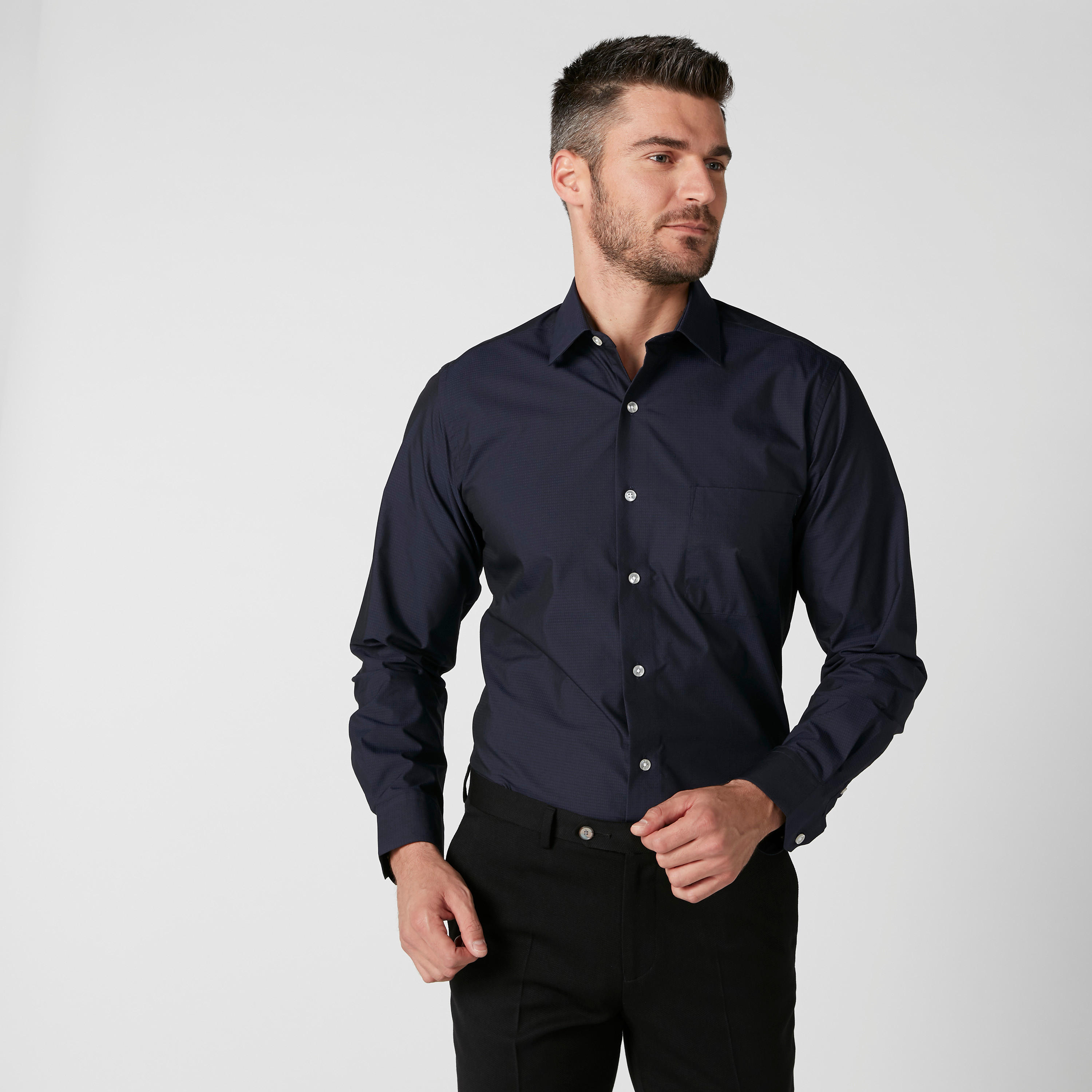 تيشيرت بأكمام طويلة ووصلة أزرار كاملة من آرو-men-clothing-shirts-image-2