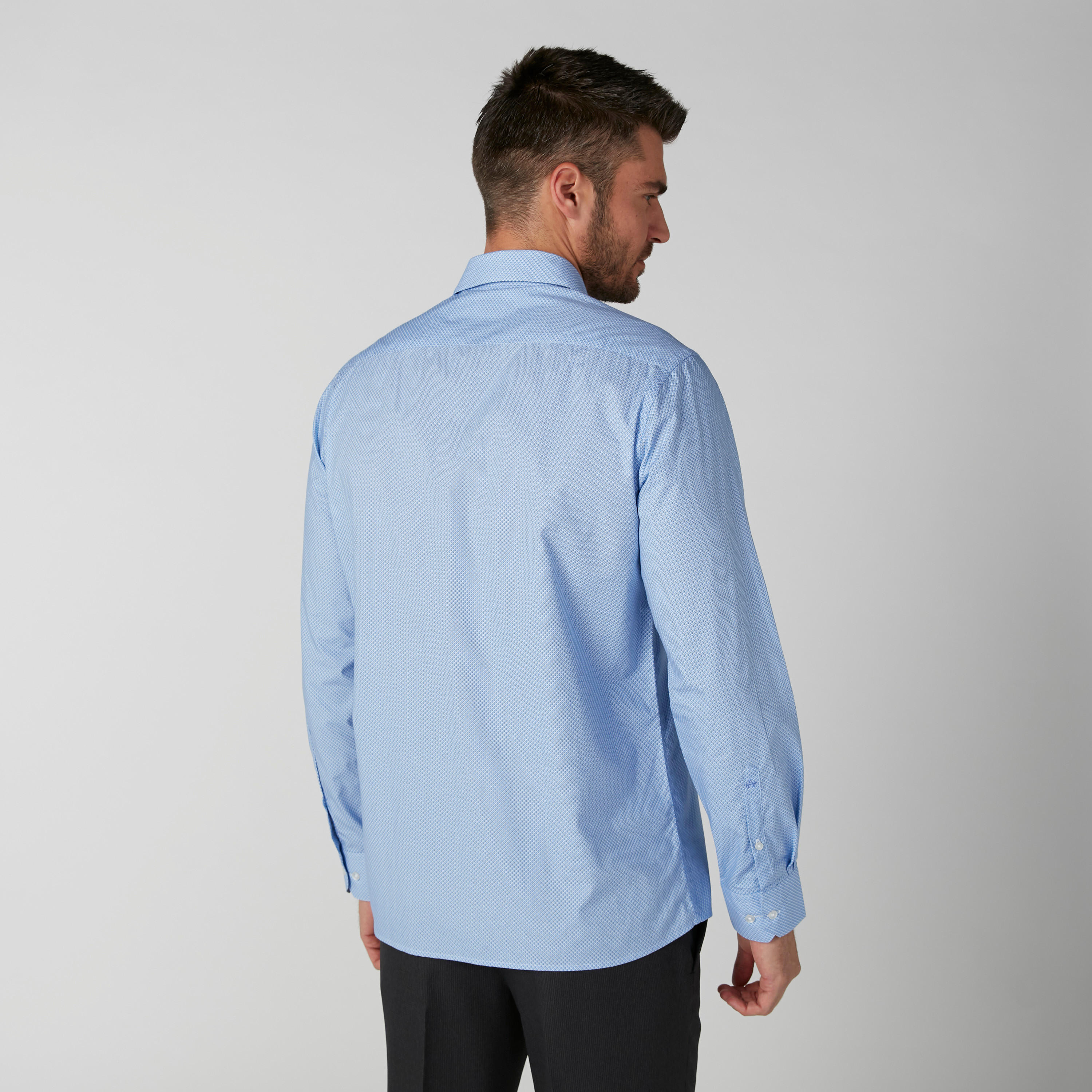 Arrow Textured Shirt with Long Sleeves and Complete Placket-men-clothing-shirts-image-2