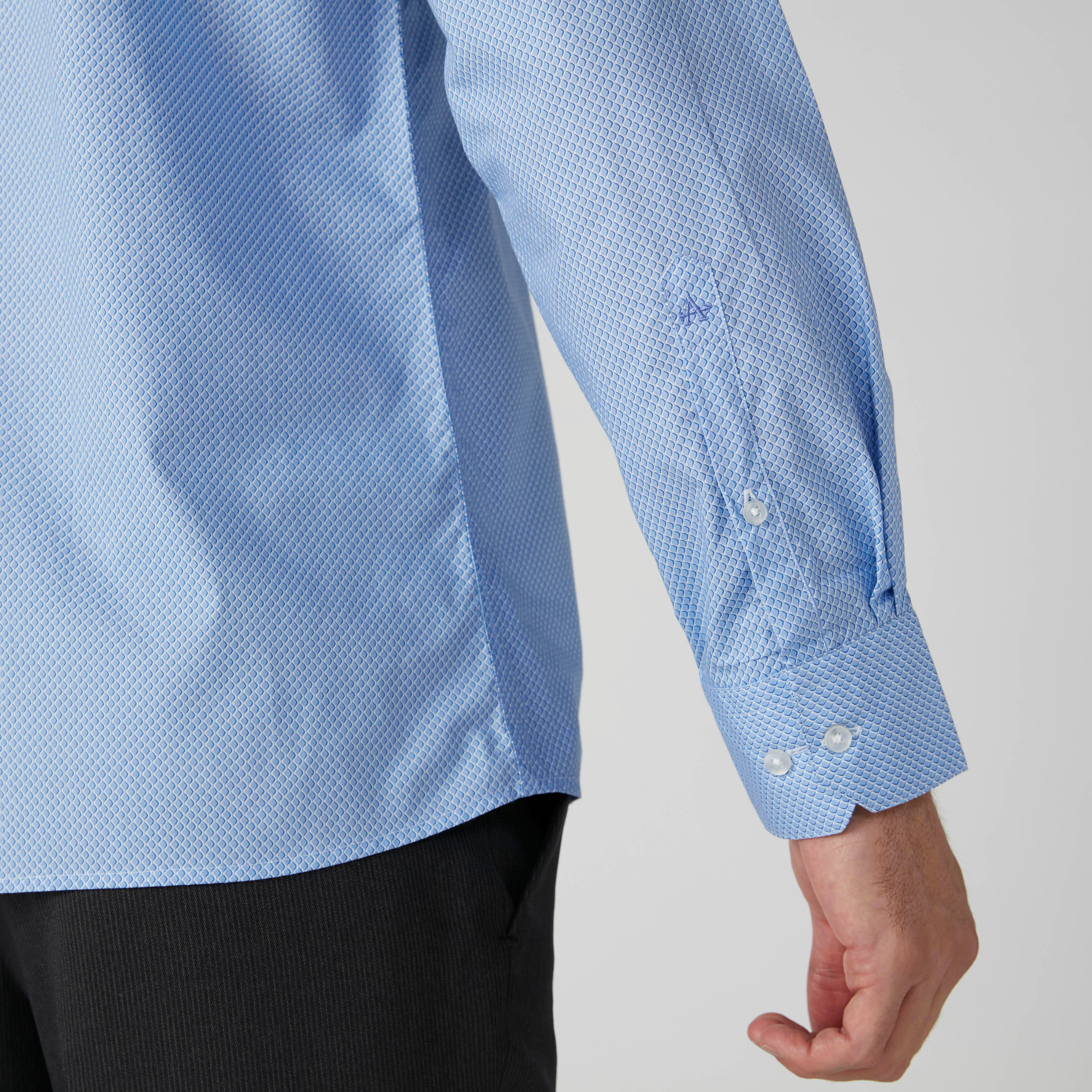 Arrow Textured Shirt with Long Sleeves and Complete Placket-men-clothing-shirts-image-4