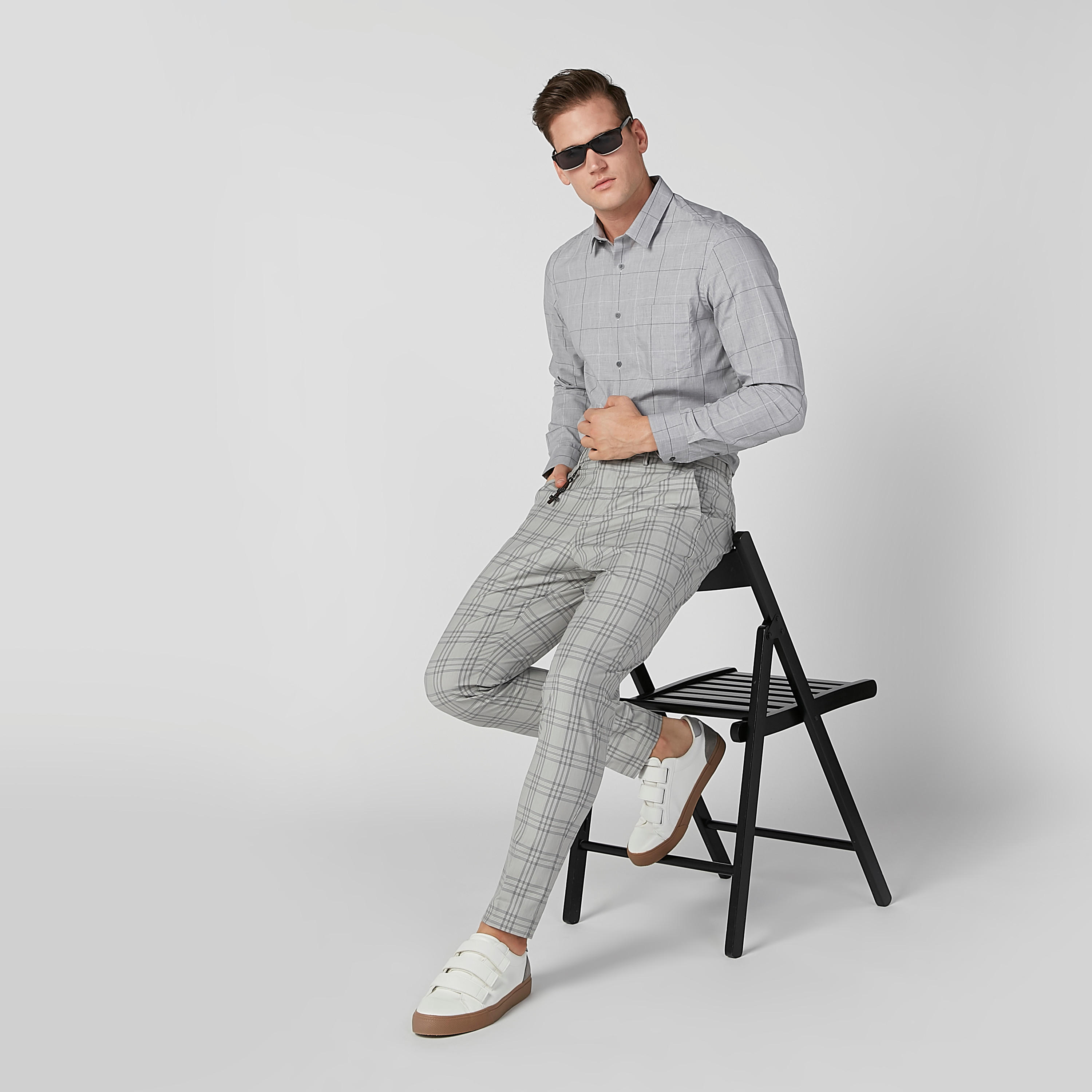 Arrow Chequered Shirt with Long Sleeves and Complete Placket-men-clothing-shirts-image-1