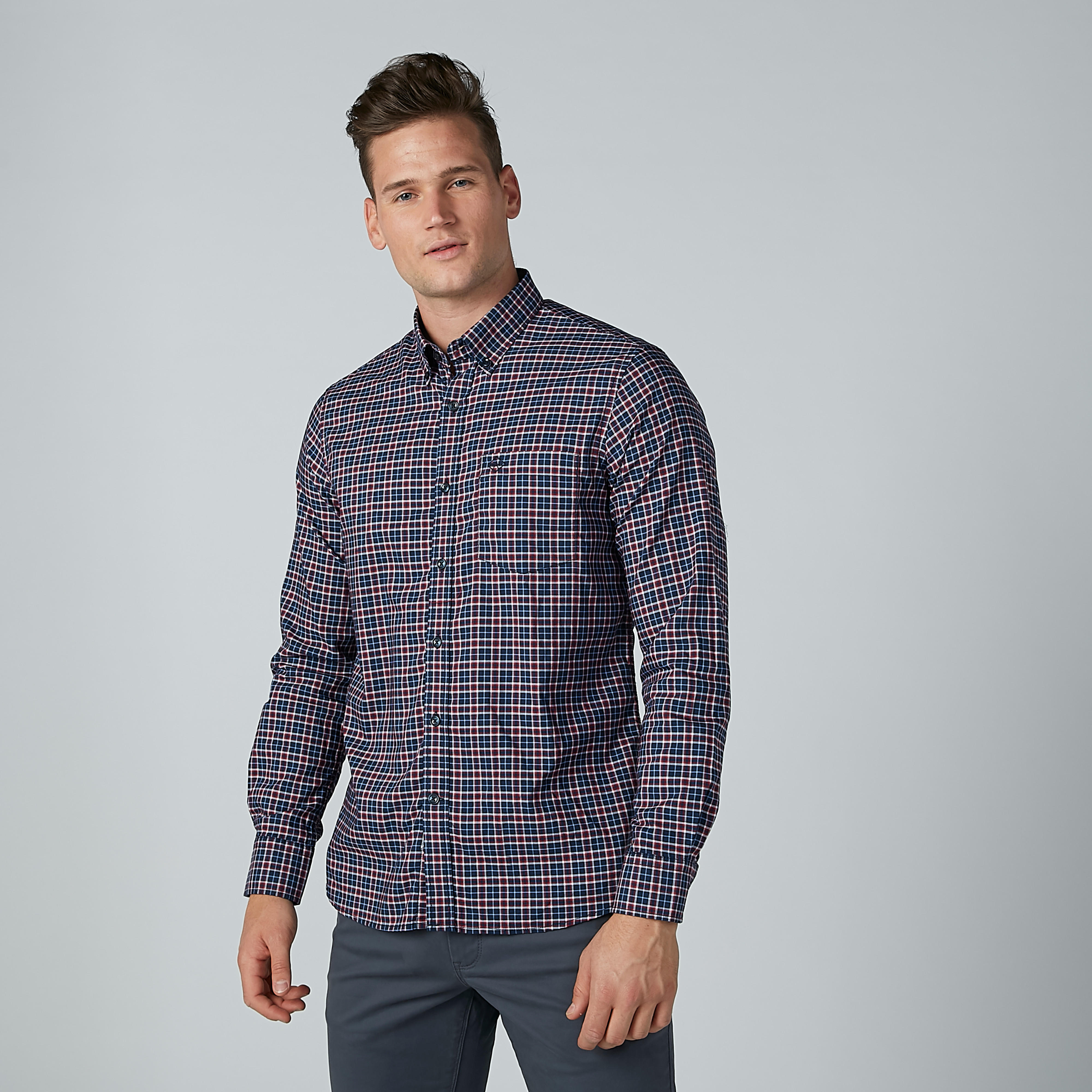 قميص كاروهات بأكمام طويلة من آرو-men-clothing-shirts-image-1