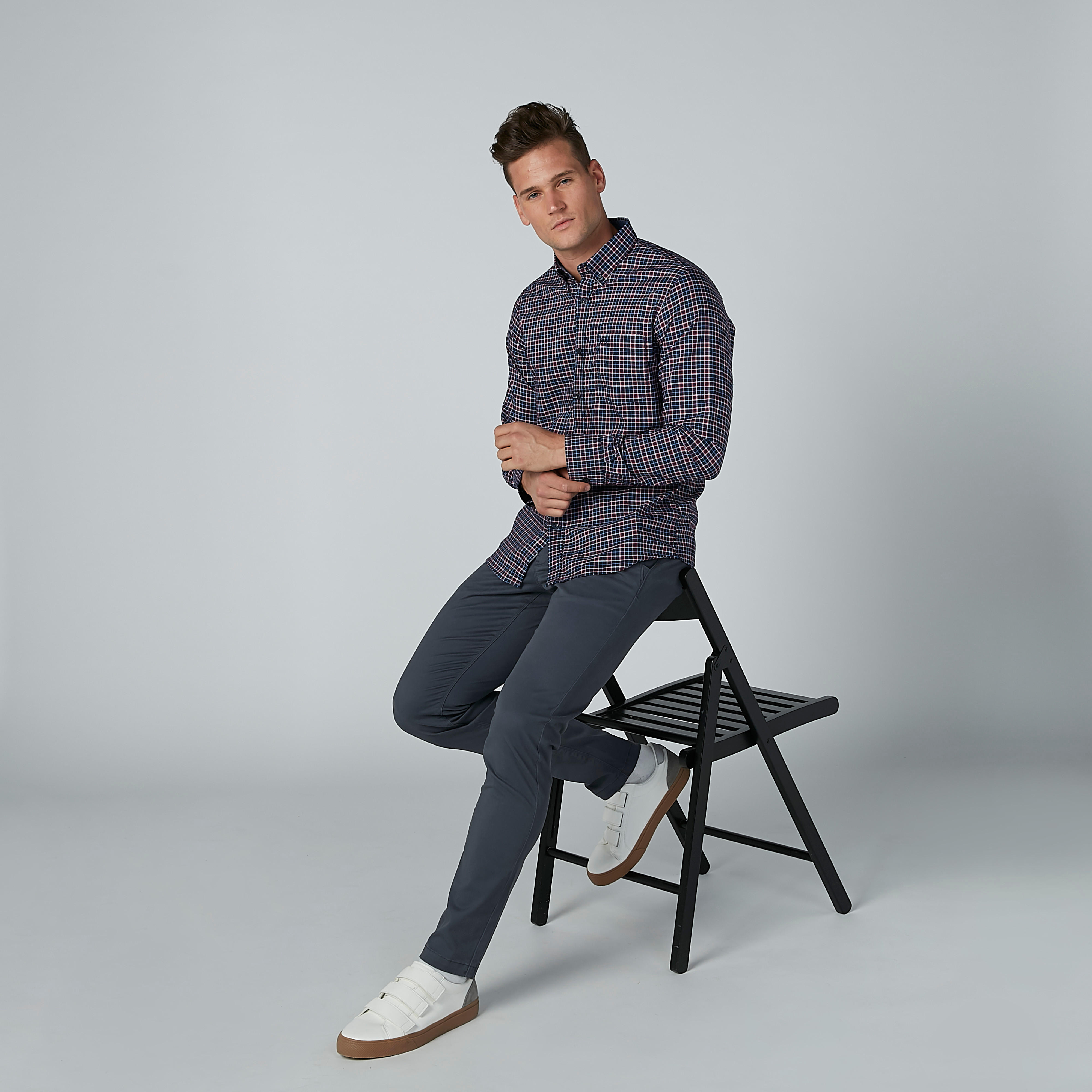 قميص كاروهات بأكمام طويلة من آرو-men-clothing-shirts-image-2
