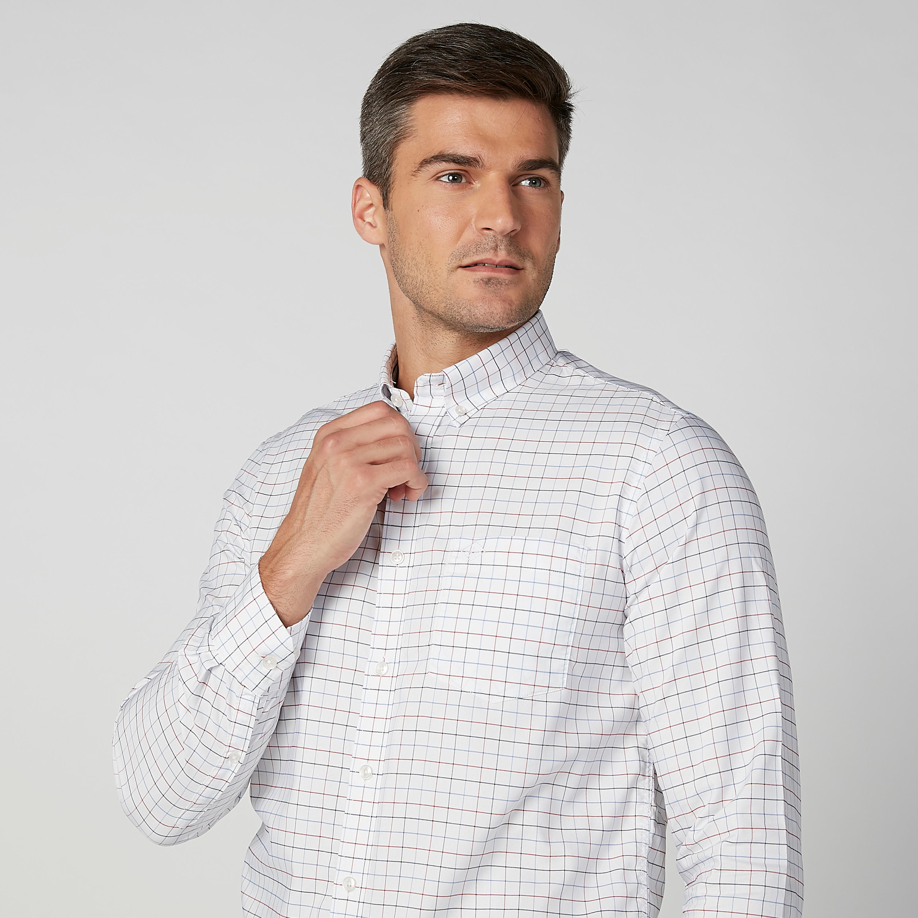 قميص كاروهات بأكمام طويلة وجيوب على الصدر من آرو-men-clothing-shirts-image-2