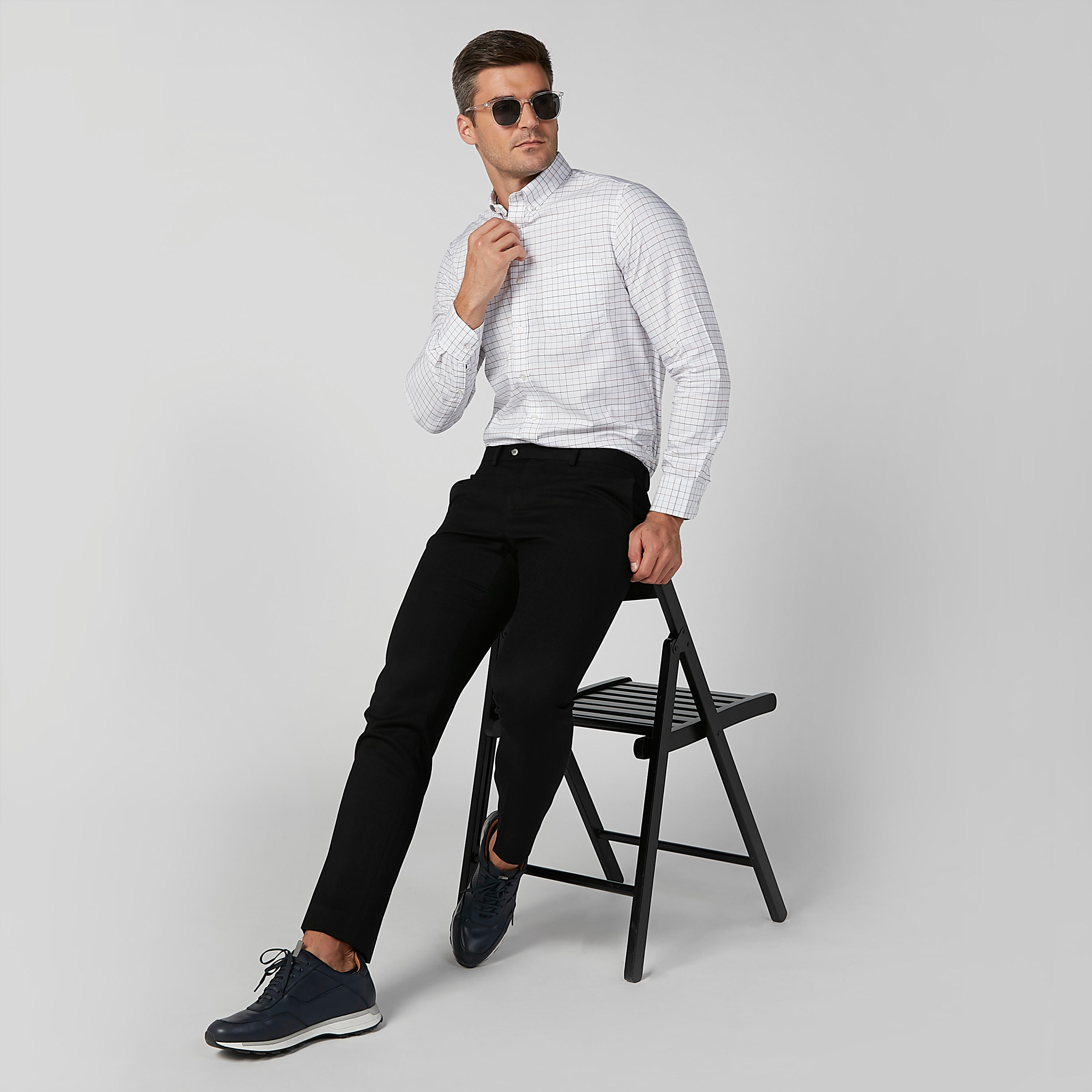 قميص كاروهات بأكمام طويلة وجيوب على الصدر من آرو-men-clothing-shirts-image-3