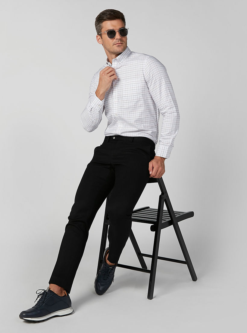 قميص كاروهات بأكمام طويلة وجيوب على الصدر من آرو-men-clothing-shirts-image-3