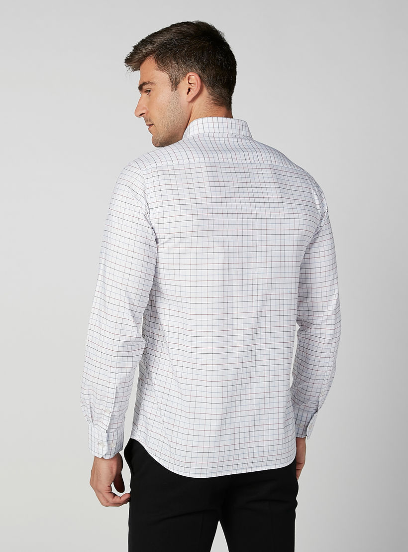 قميص كاروهات بأكمام طويلة وجيوب على الصدر من آرو-men-clothing-shirts-image-4