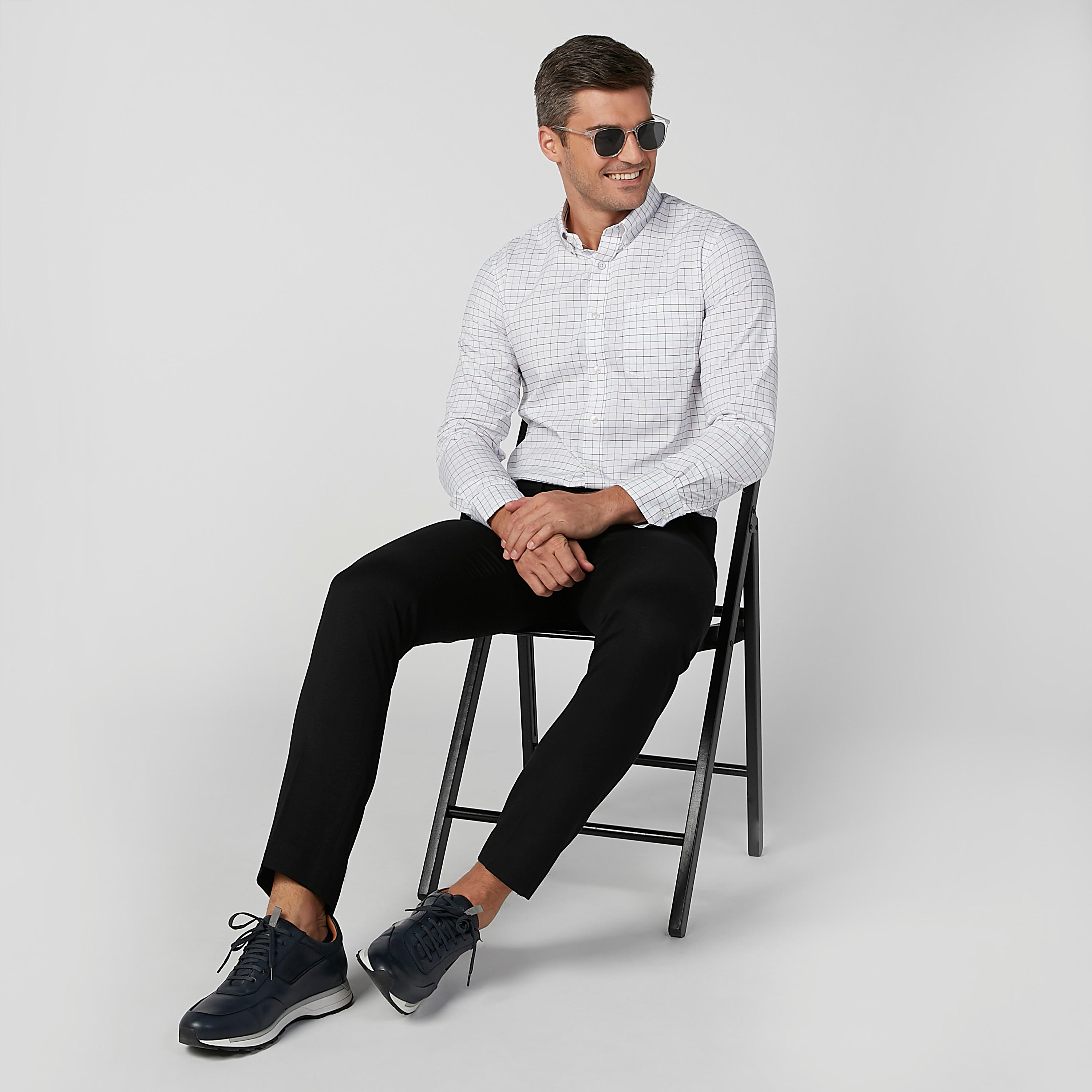 قميص كاروهات بأكمام طويلة وجيوب على الصدر من آرو-men-clothing-shirts-image-7