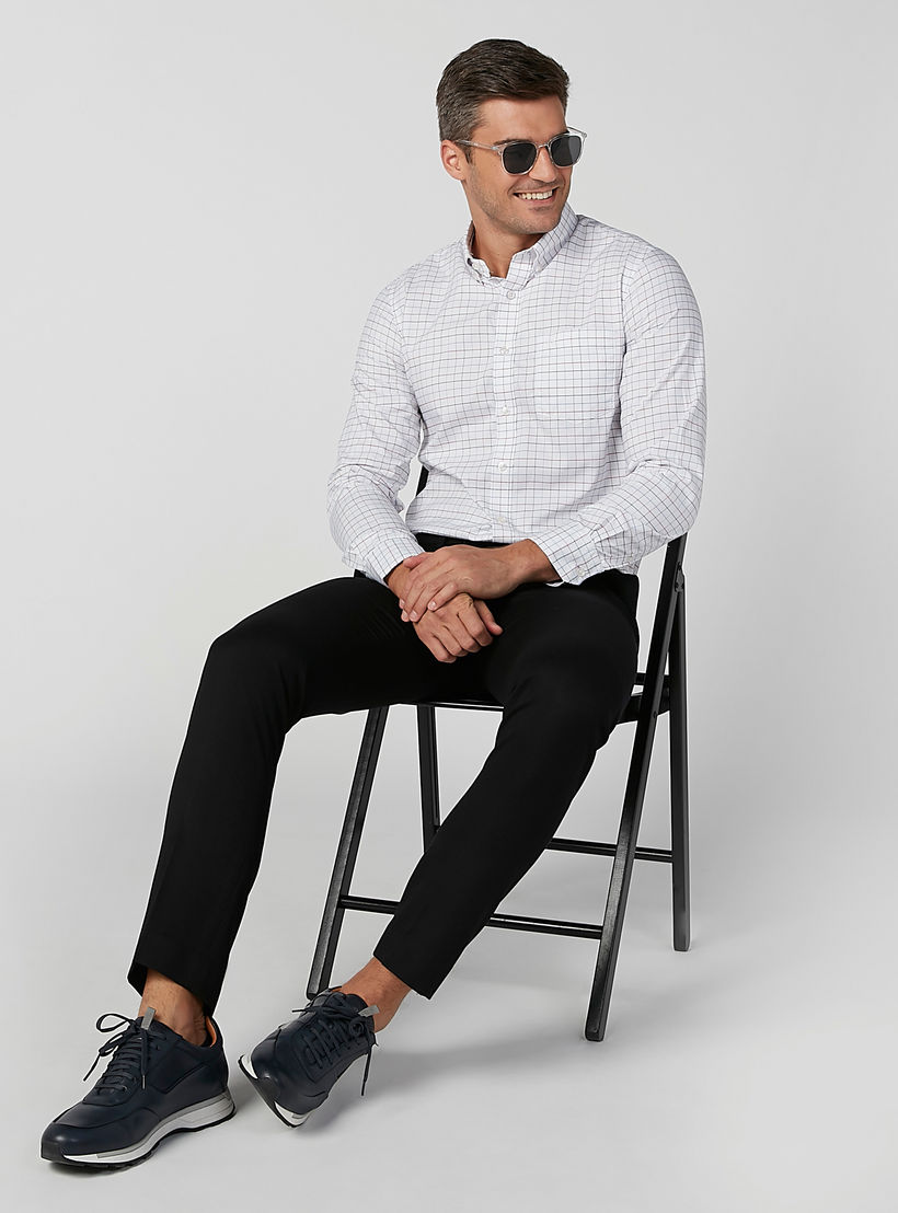 قميص كاروهات بأكمام طويلة وجيوب على الصدر من آرو-men-clothing-shirts-image-7