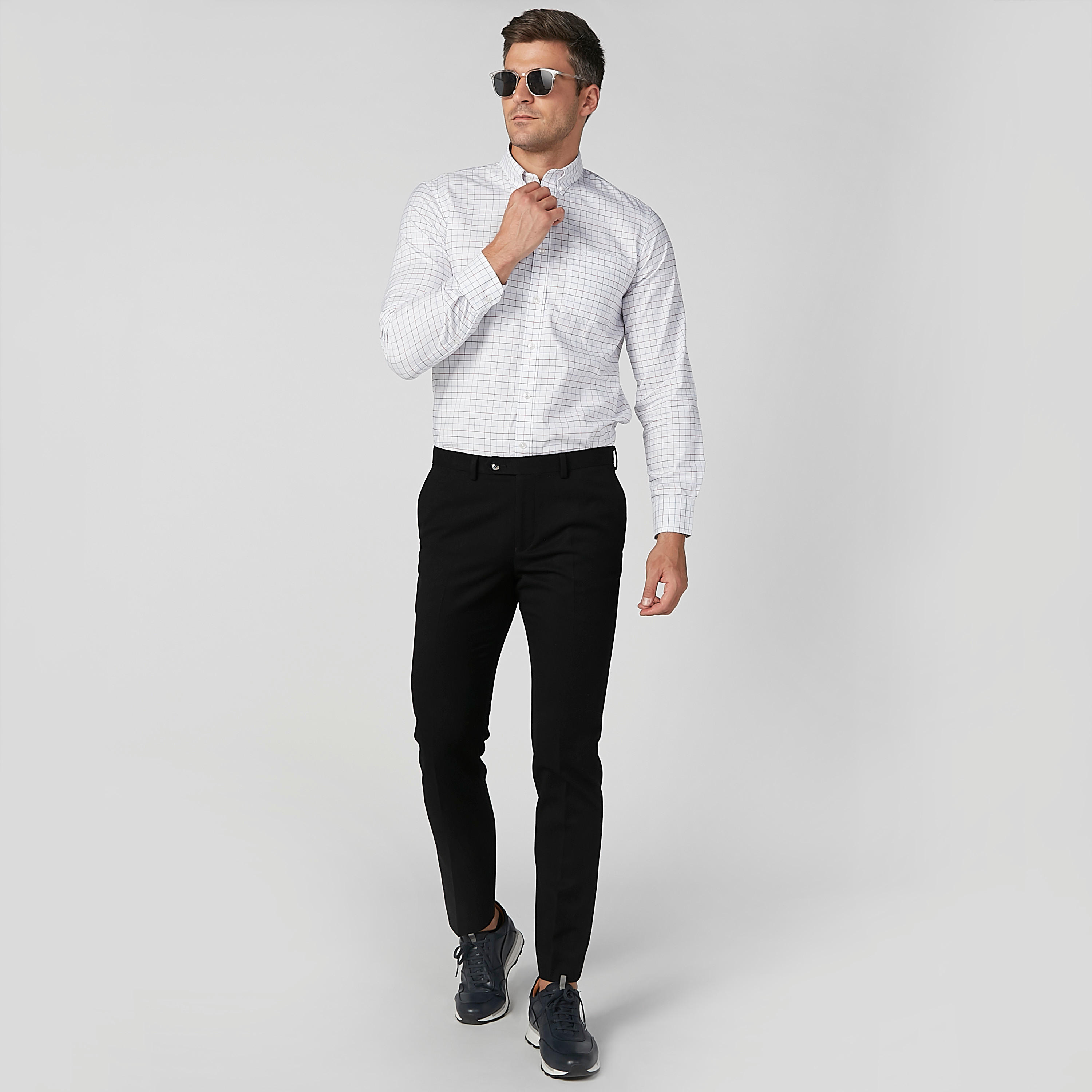 قميص كاروهات بأكمام طويلة وجيوب على الصدر من آرو-men-clothing-shirts-image-8