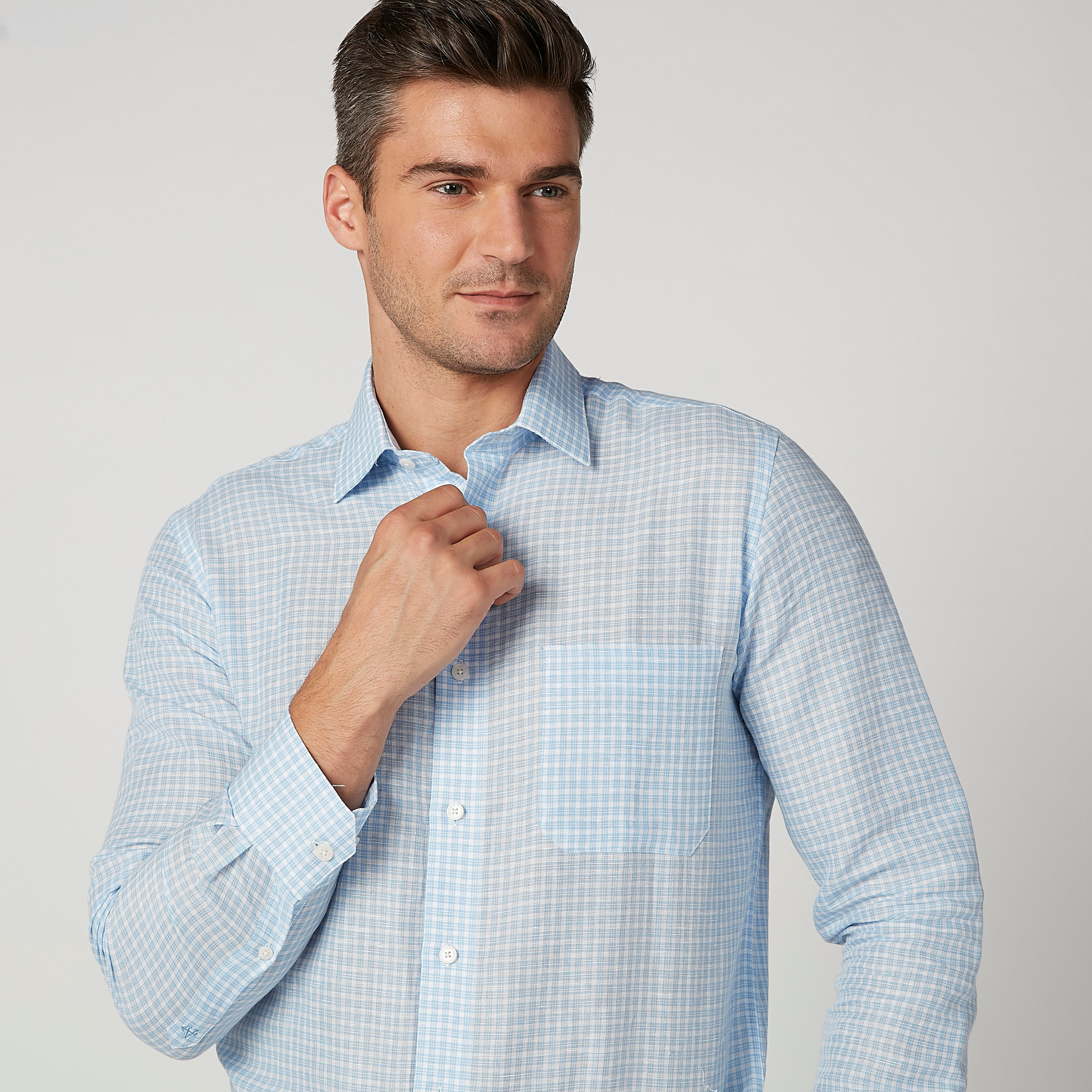 قميص كاروهات بأكمام طويلة وجيب على الصدر من آرو-men-clothing-shirts-image-3