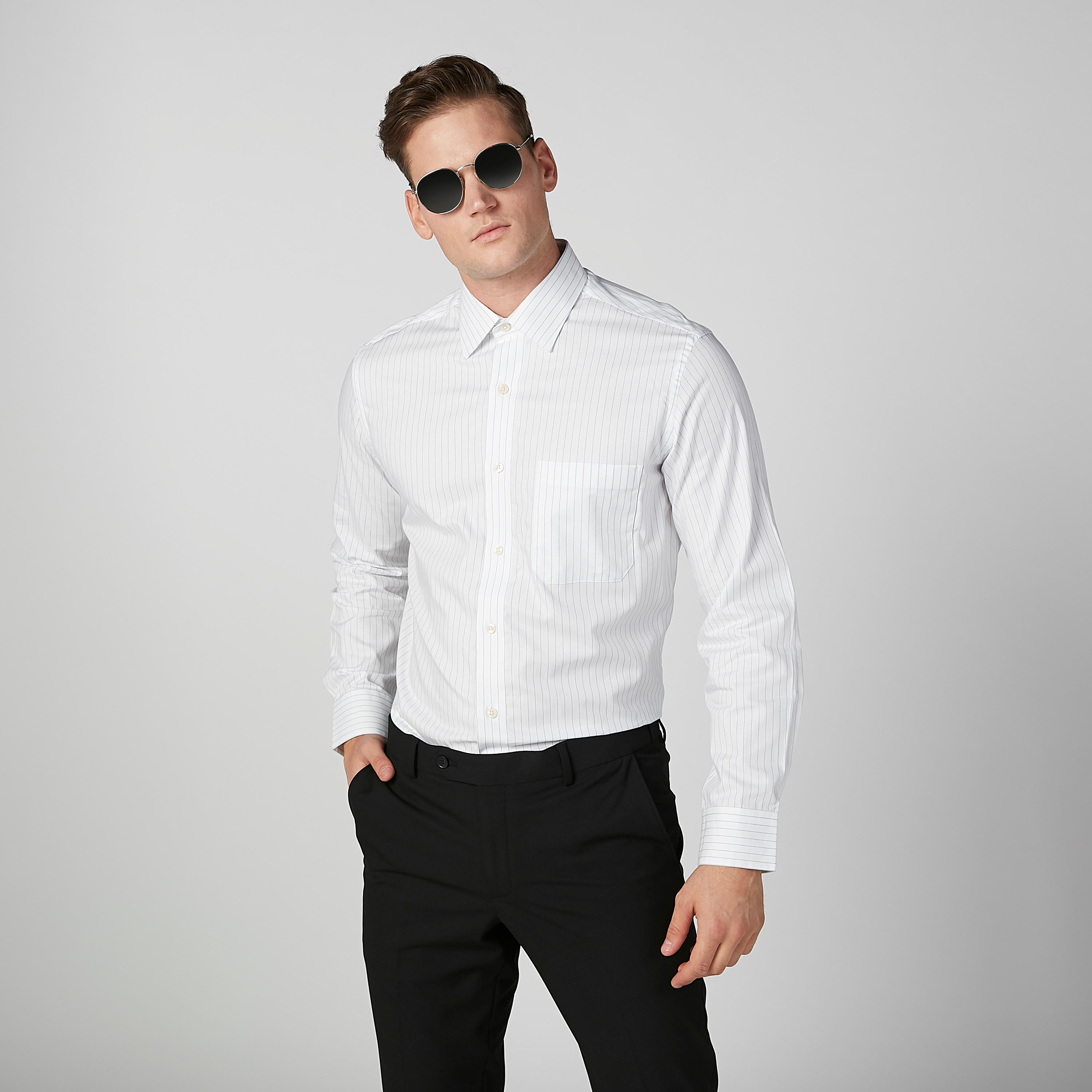 قميص مقلّم بأكمام طويلة وجيوب من آرو-men-clothing-shirts-image-2