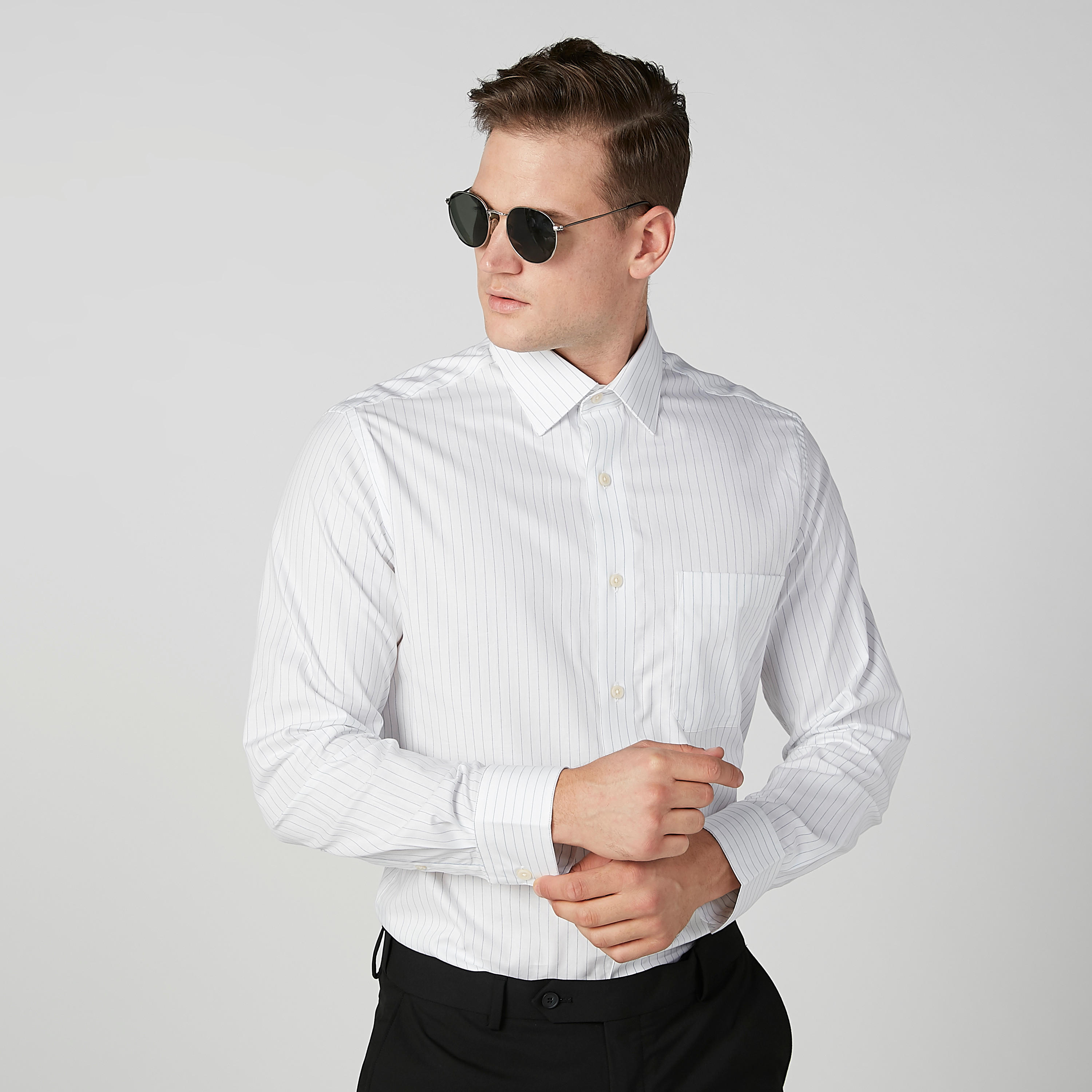 قميص مقلّم بأكمام طويلة وجيوب من آرو-men-clothing-shirts-image-3