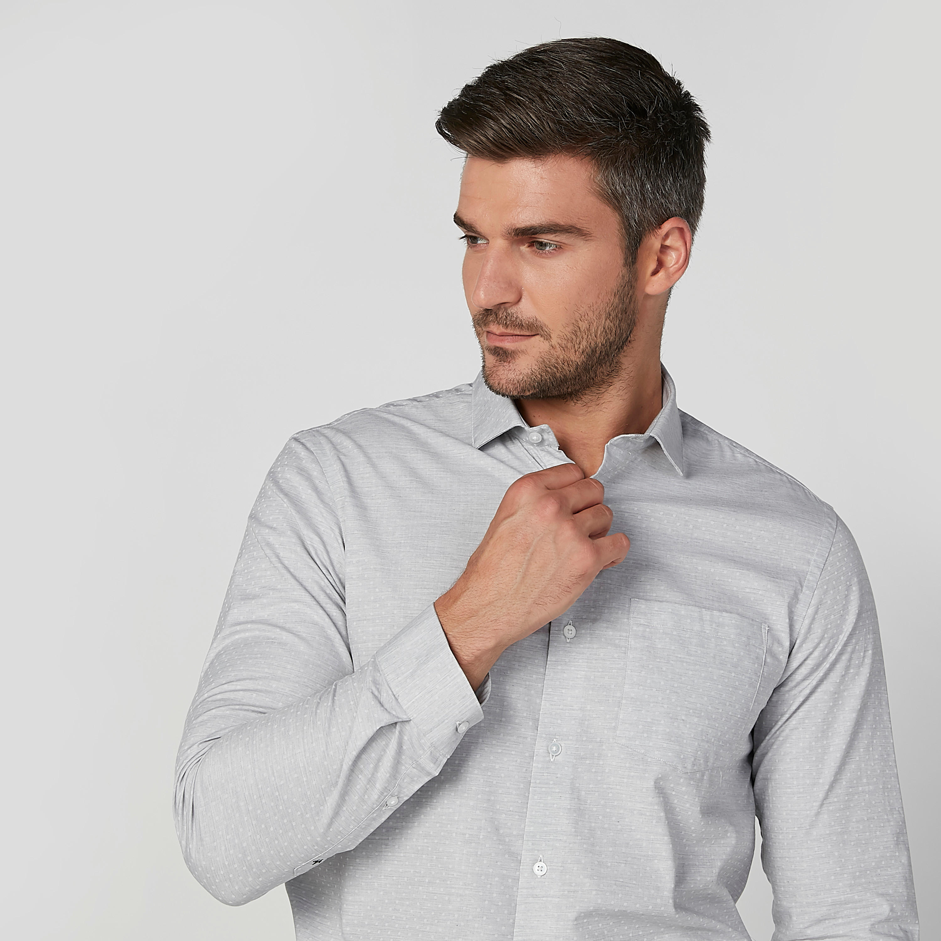 قميص بأكمام طويلة وجيب على الصدر وطبعات من آرو-men-clothing-shirts-image-3