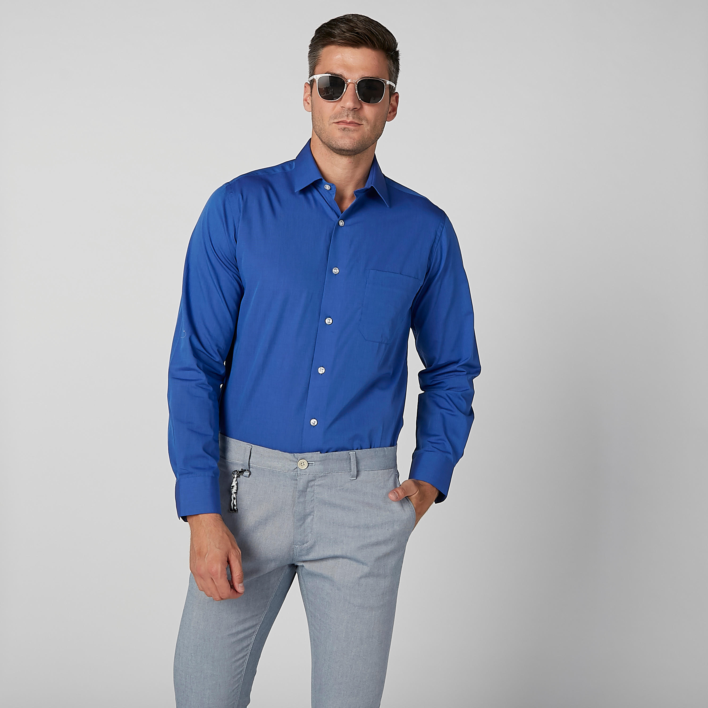 قميص سادة بأكمام طويلة وجيوب من آرو-men-clothing-shirts-image-3