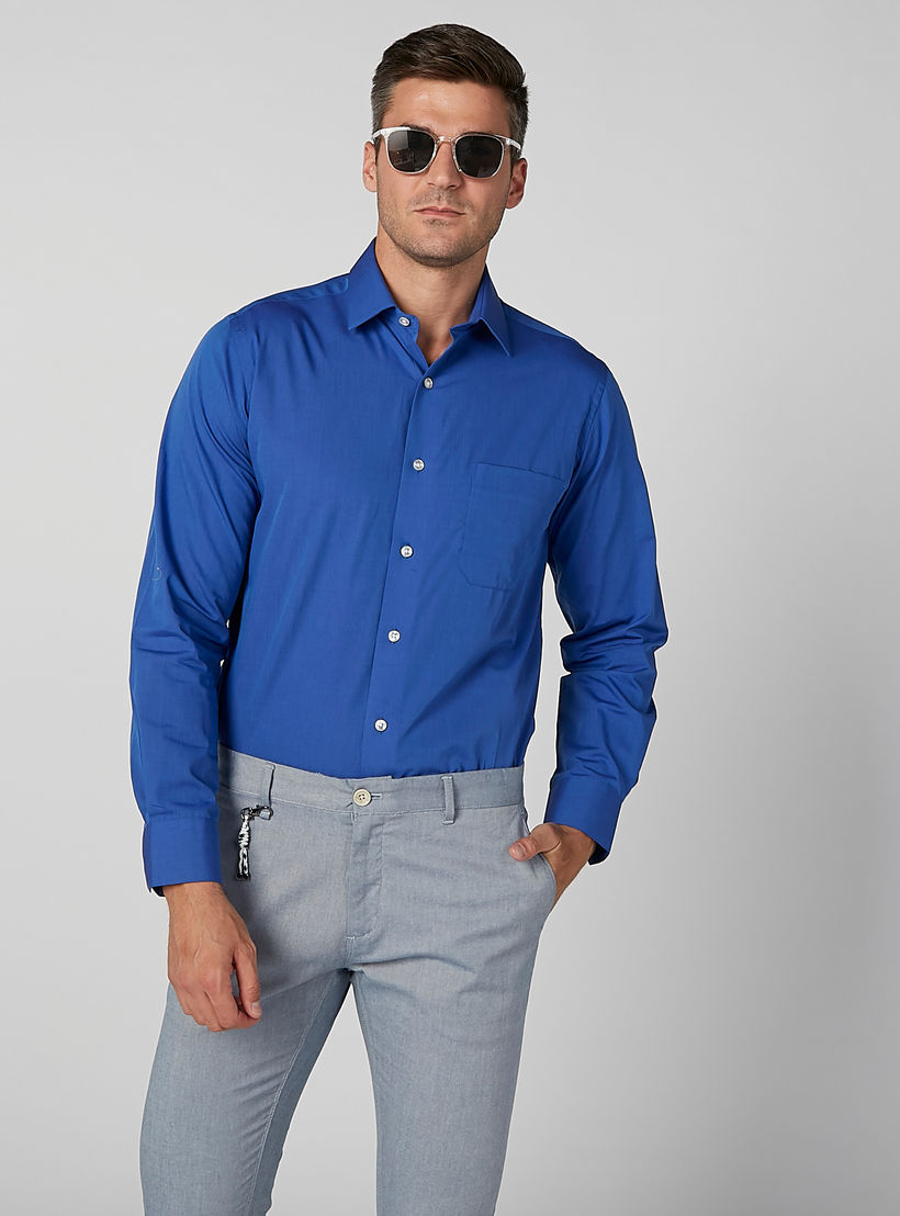 قميص سادة بأكمام طويلة وجيوب من آرو-men-clothing-shirts-image-3