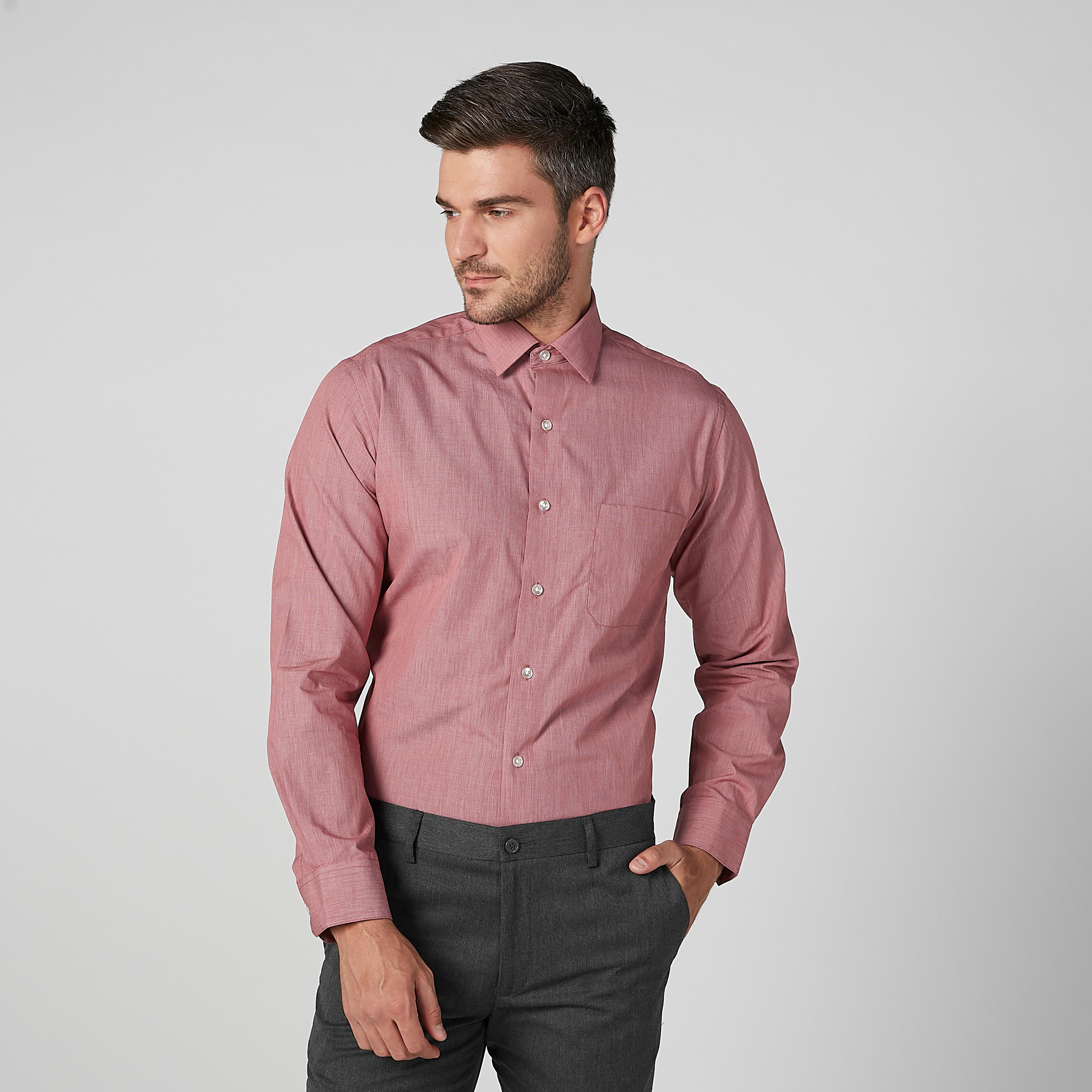 قميص سادة بأكمام طويلة وجيوب من آرو-men-clothing-shirts-image-3