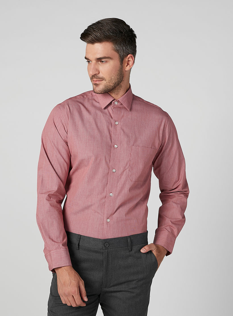 قميص سادة بأكمام طويلة وجيوب من آرو-men-clothing-shirts-image-3