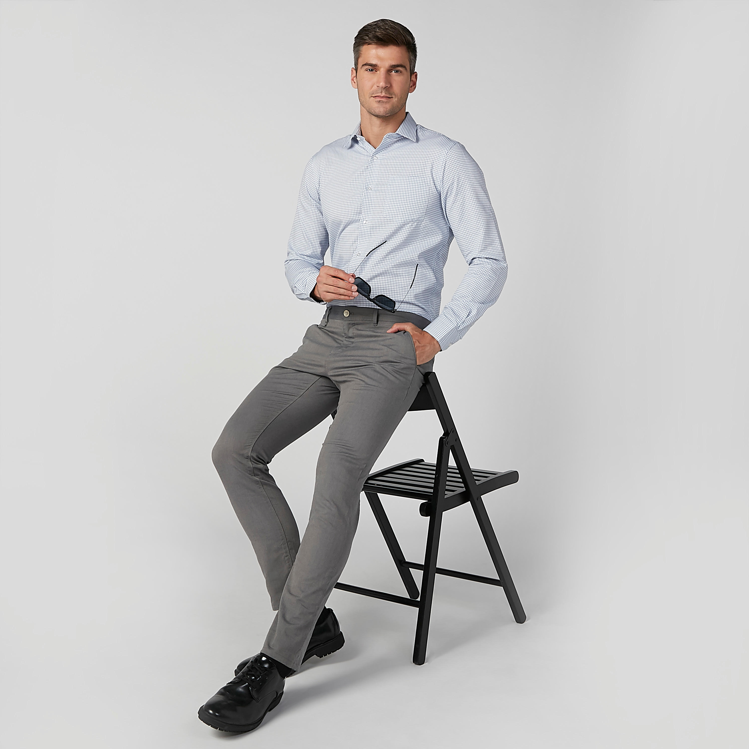 قميص كاروهات بأكمام طويلة وجيب على الصدر من آرو-men-clothing-shirts-image-1
