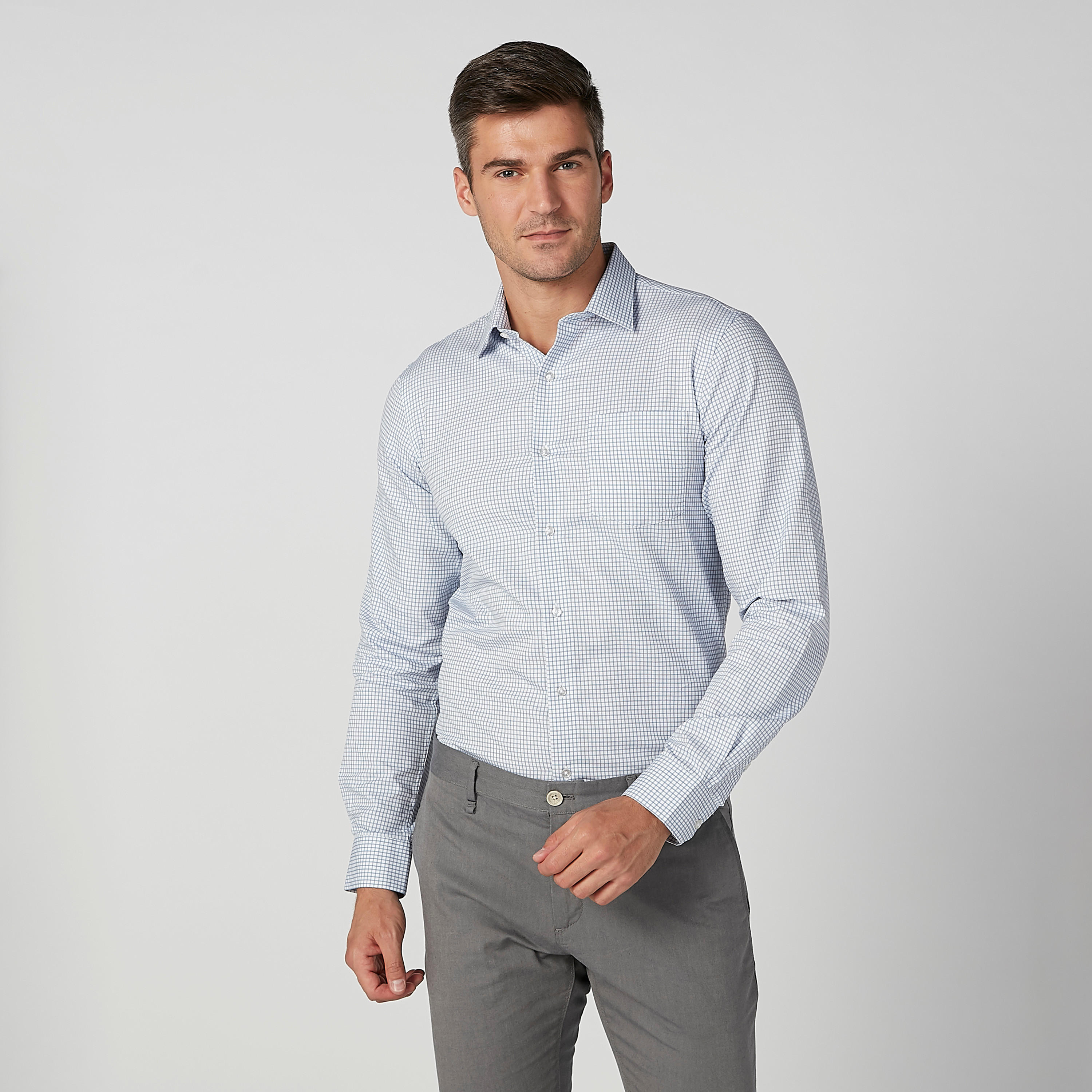 Arrow Chequered Shirt with Long Sleeves and Chest Pocket-men-clothing-shirts-image-2