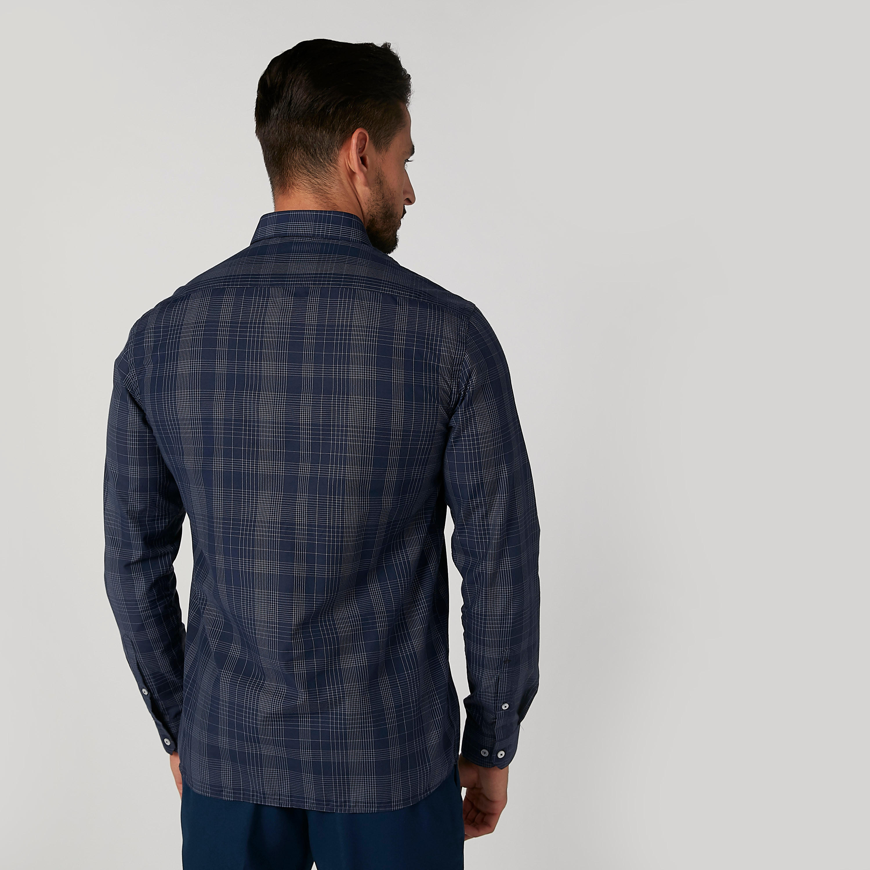 قميص سليم كاروهات بياقة عاديّة وأكمام طويلة من آرو-men-clothing-shirts-image-2