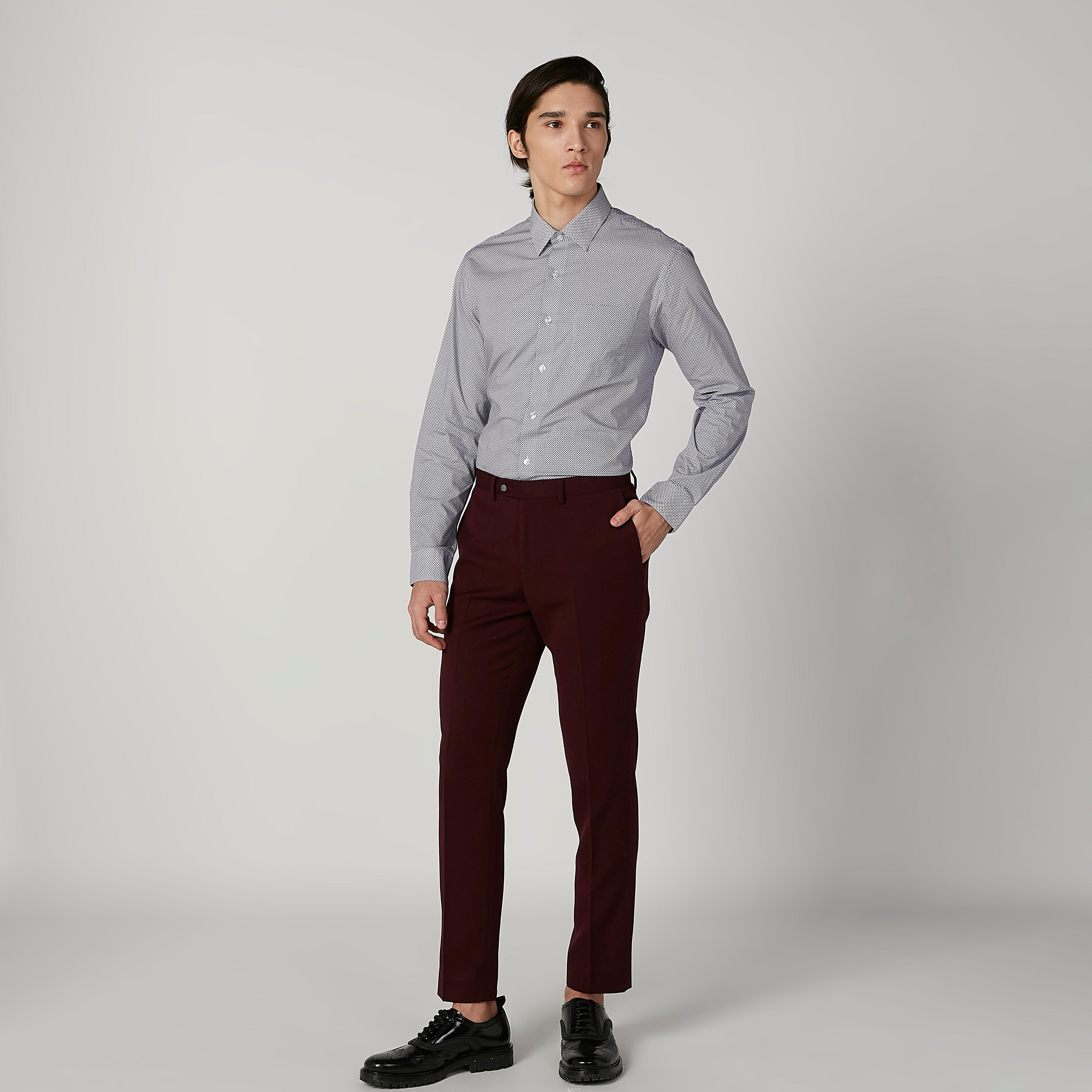 قميص سليم بأكمام طويلة وجيب على الصدر وطبعات من آرو-men-clothing-shirts-image-3