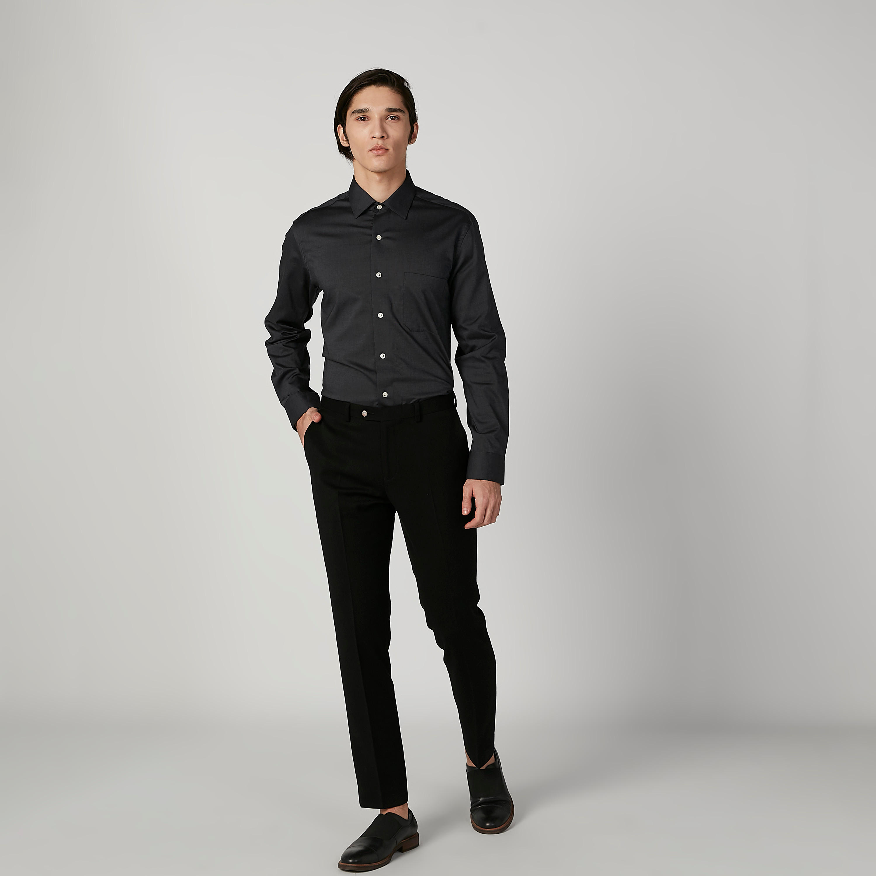 قميص بارز الملمس بأكمام طويلة وجيب على الصدر من آرو-men-clothing-shirts-image-4