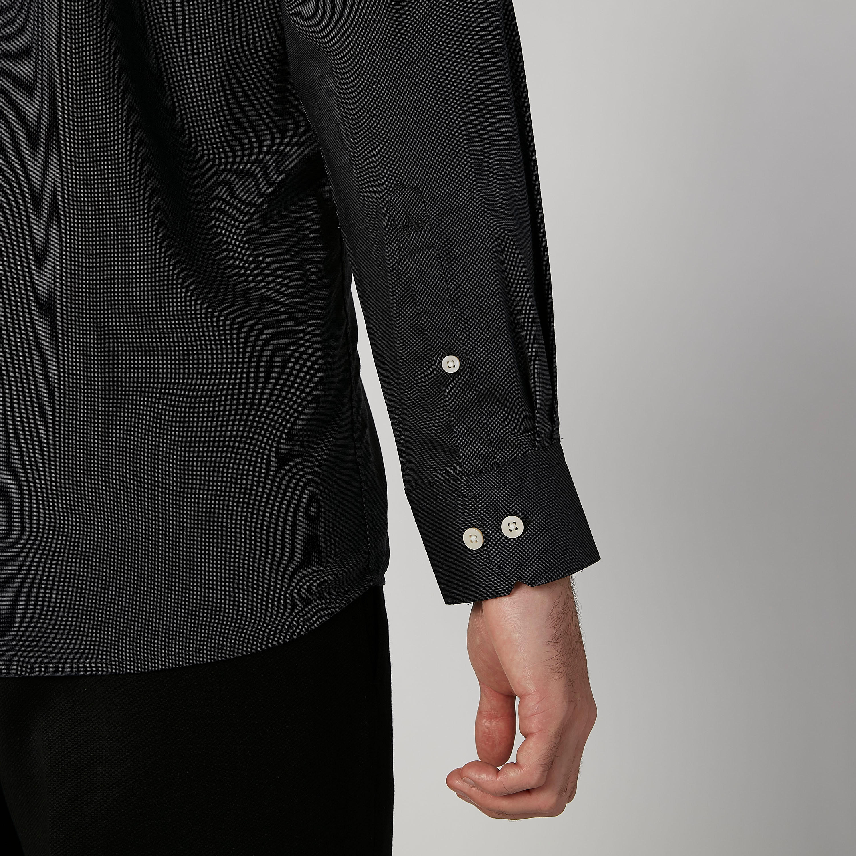 قميص بارز الملمس بأكمام طويلة وجيب على الصدر من آرو-men-clothing-shirts-image-5