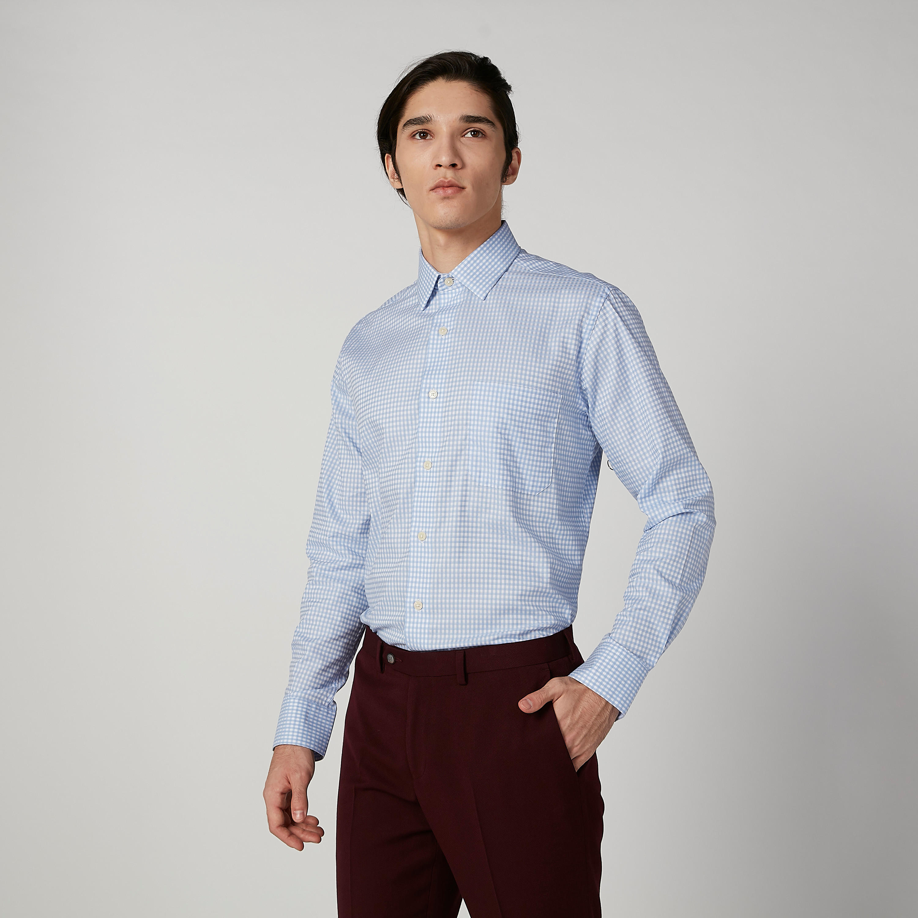 قميص كاروهات بأكمام طويلة وجيب على الصدر من آرو-men-clothing-shirts-image-1