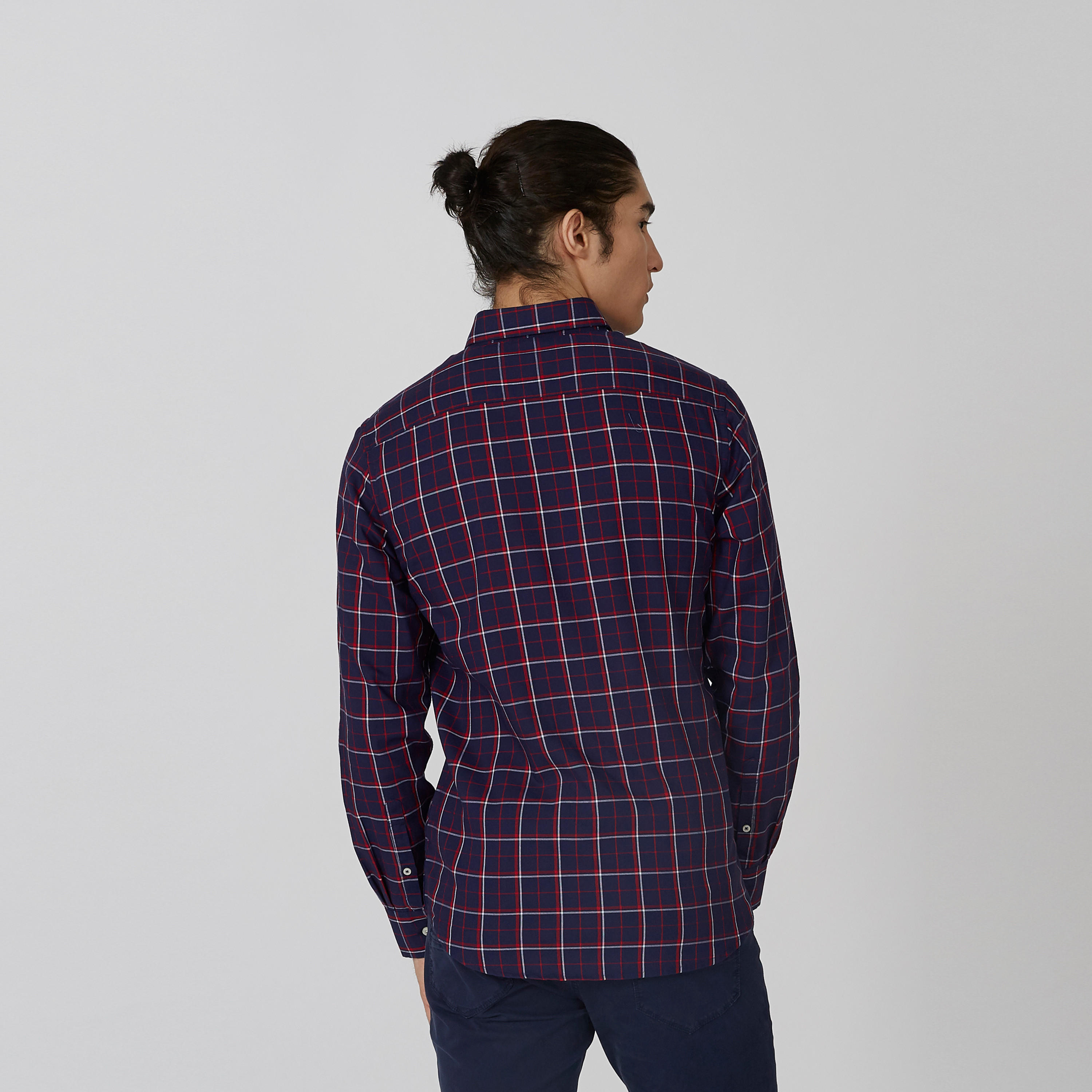 Arrow Chequered Shirt with Spread Collar and Long Sleeves-men-clothing-shirts-image-2