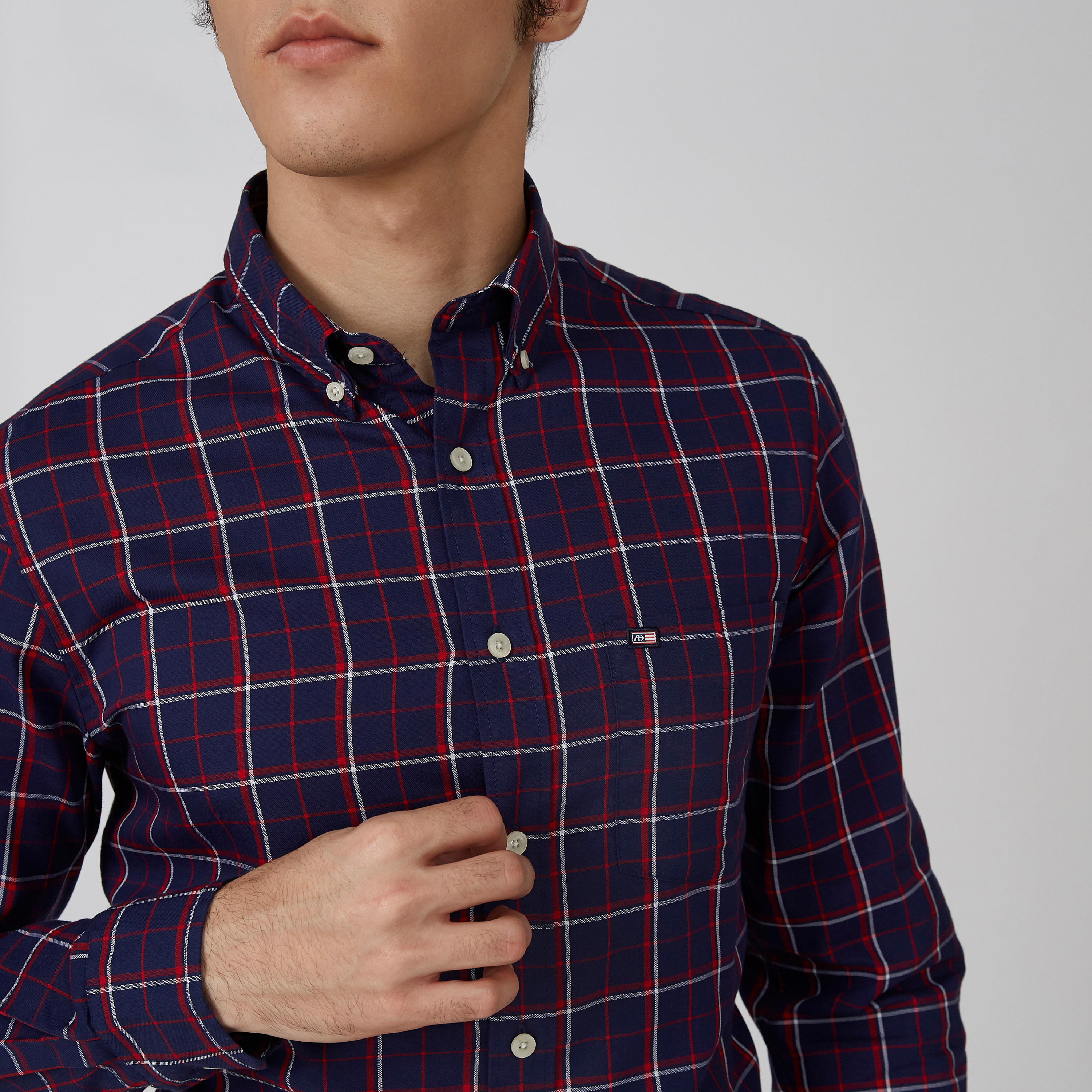 Arrow Chequered Shirt with Spread Collar and Long Sleeves-men-clothing-shirts-image-4