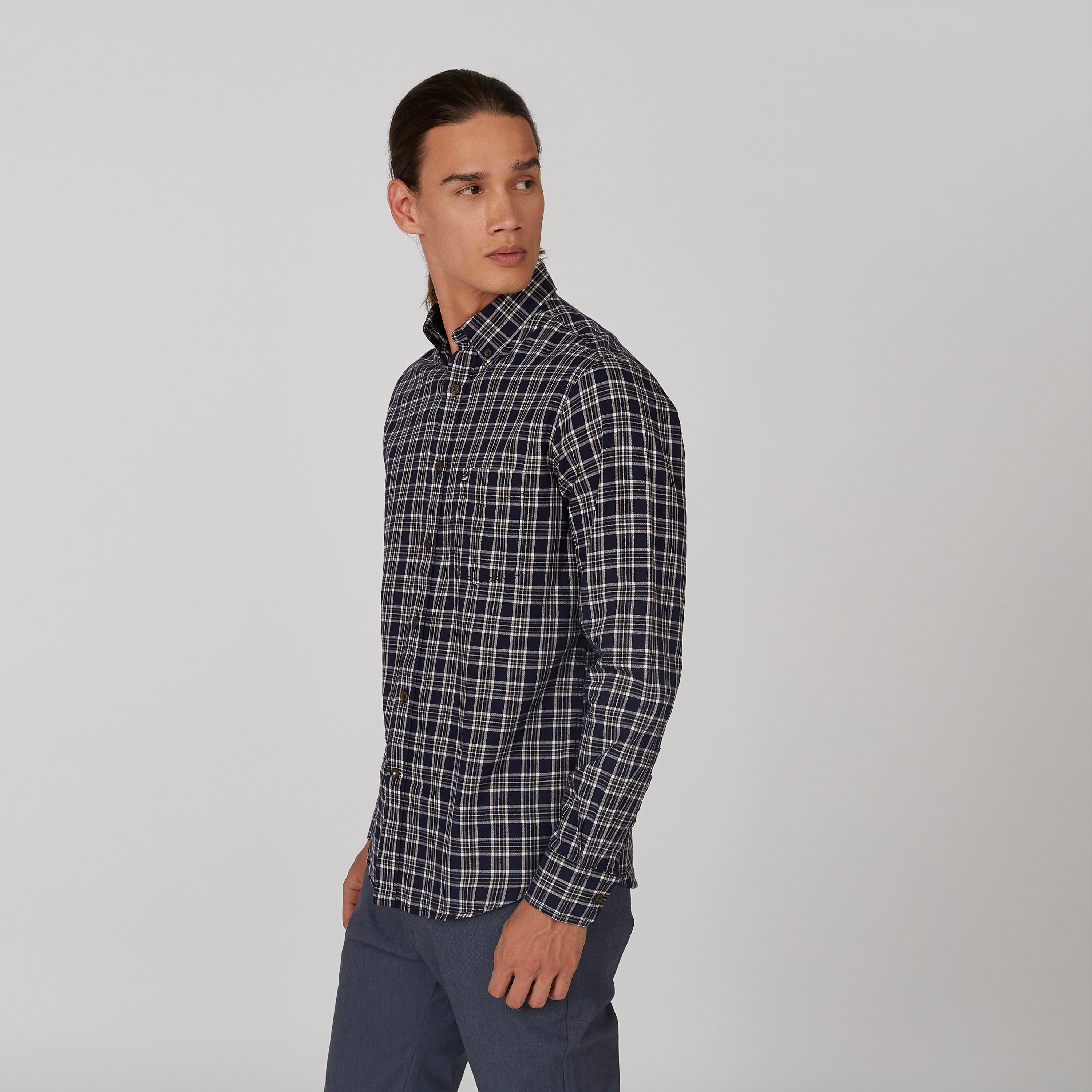 قميص كاروهات بياقة عاديّة وأكمام طويلة من آرو-men-clothing-shirts-image-4