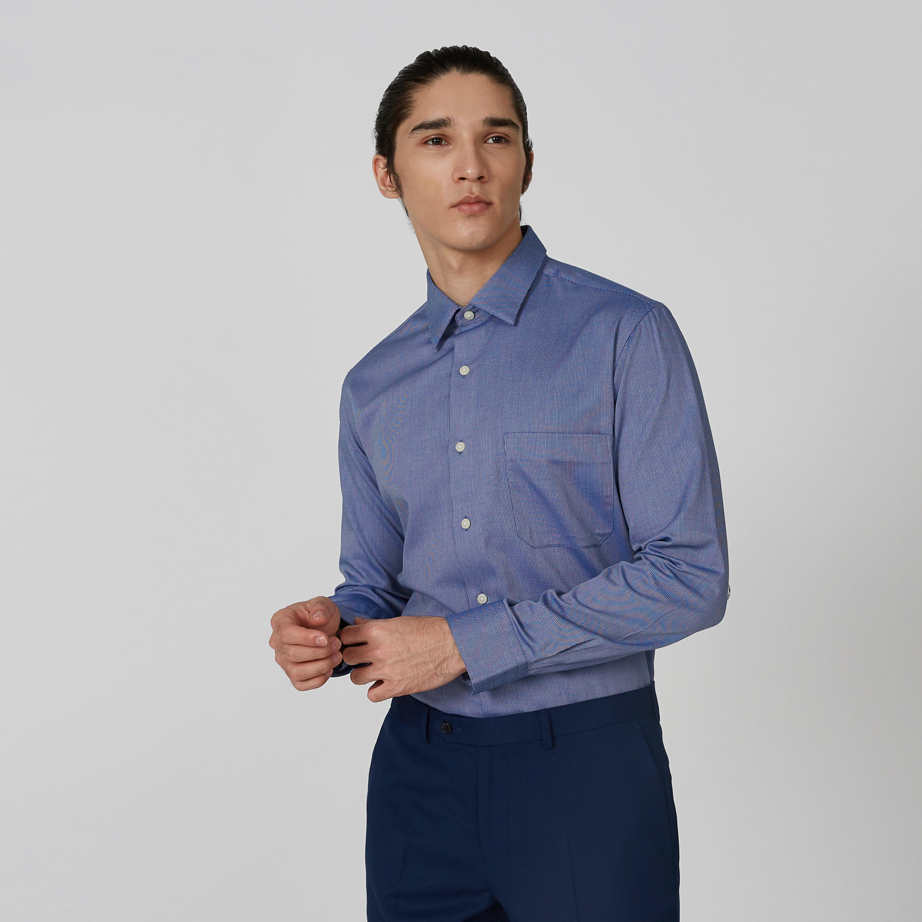 قميص بارز الملمس بأكمام طويلة من آرو-men-clothing-shirts-image-1