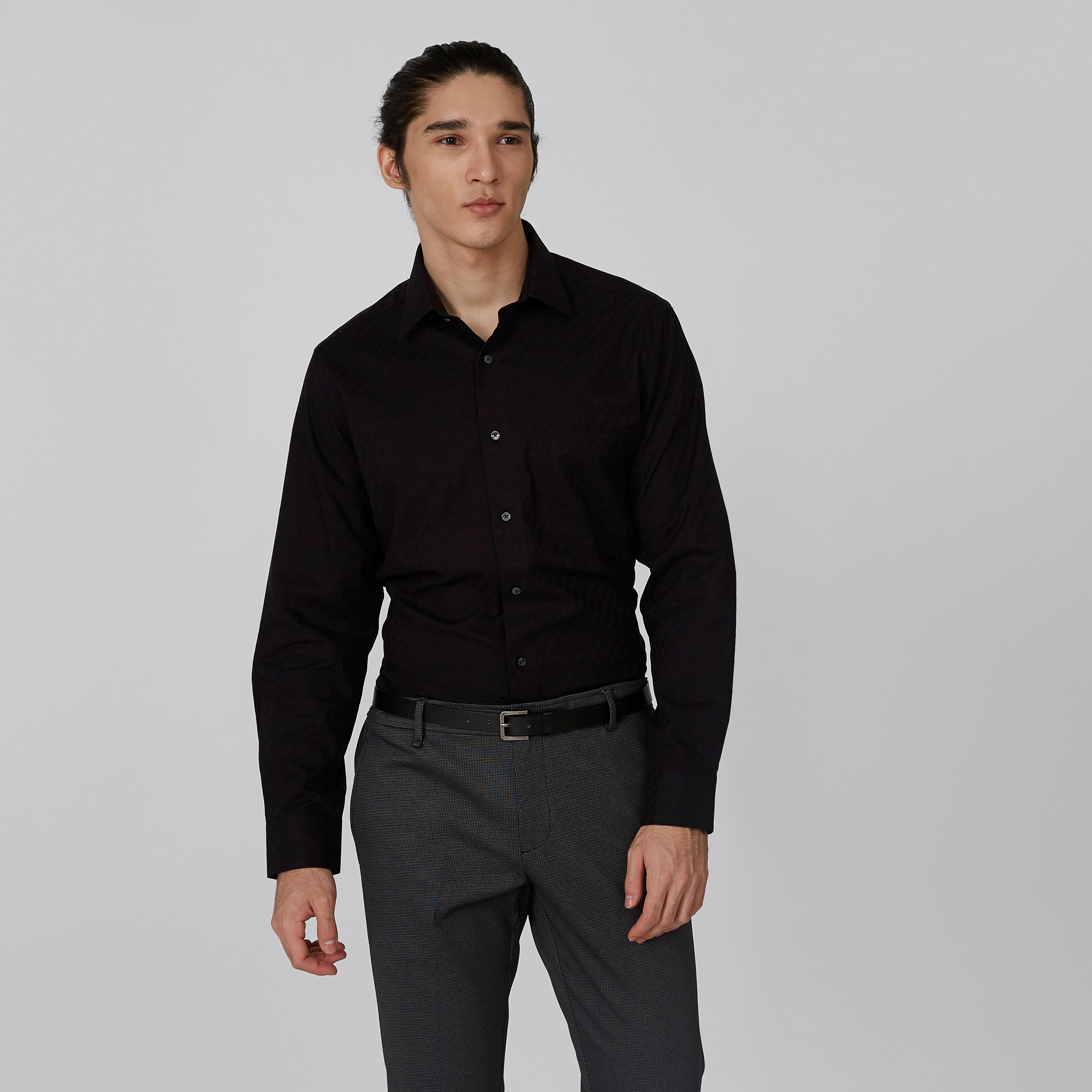 قميص سادة بأكمام طويلة من آرو-men-clothing-shirts-image-1