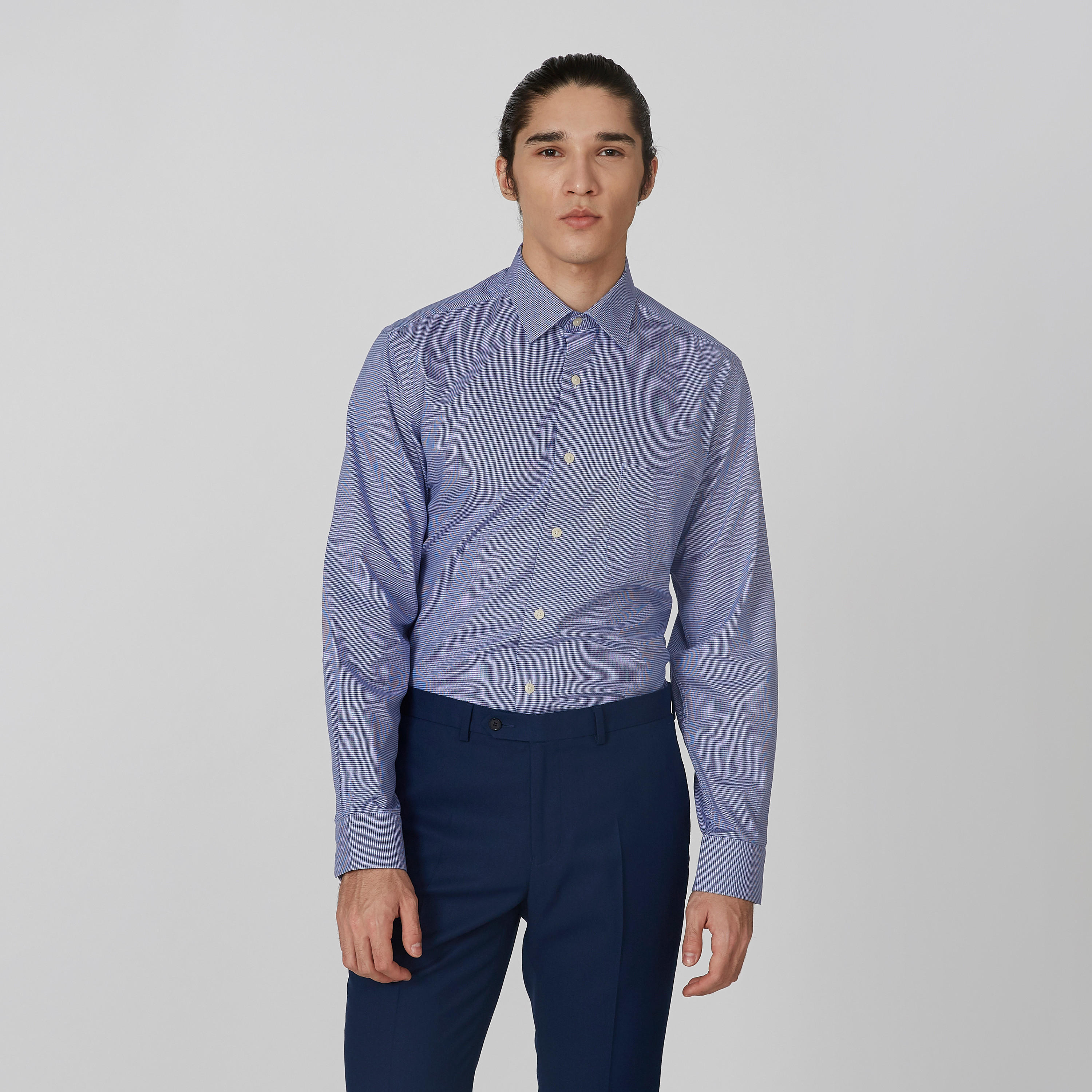 قميص رسمي كاروهات بياقة عاديّة وأكمام طويلة من آرو-men-clothing-shirts-image-1
