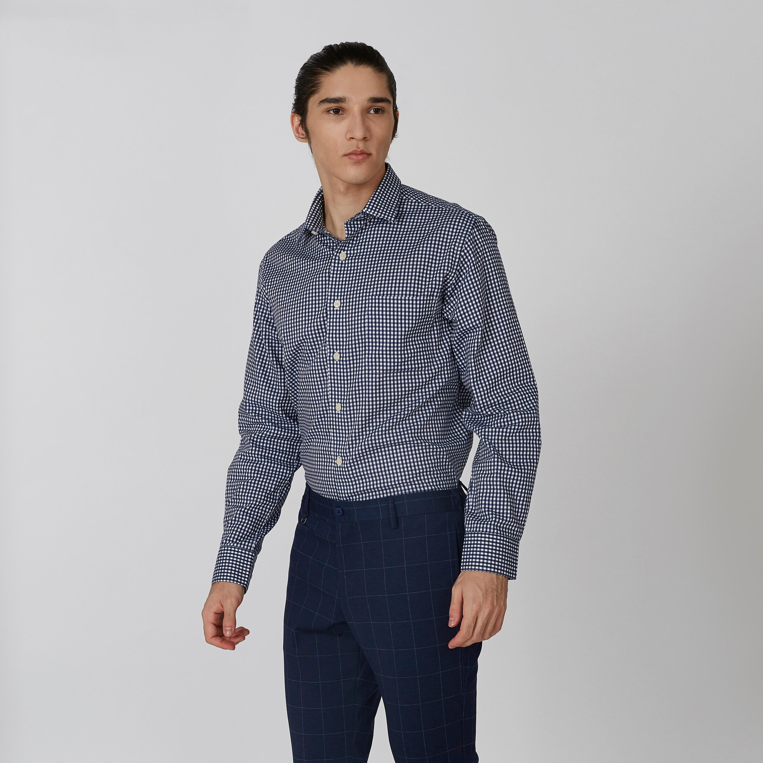 Arrow Chequered Formal Shirt with Spread Collar and Long Sleeves-men-clothing-shirts-image-3