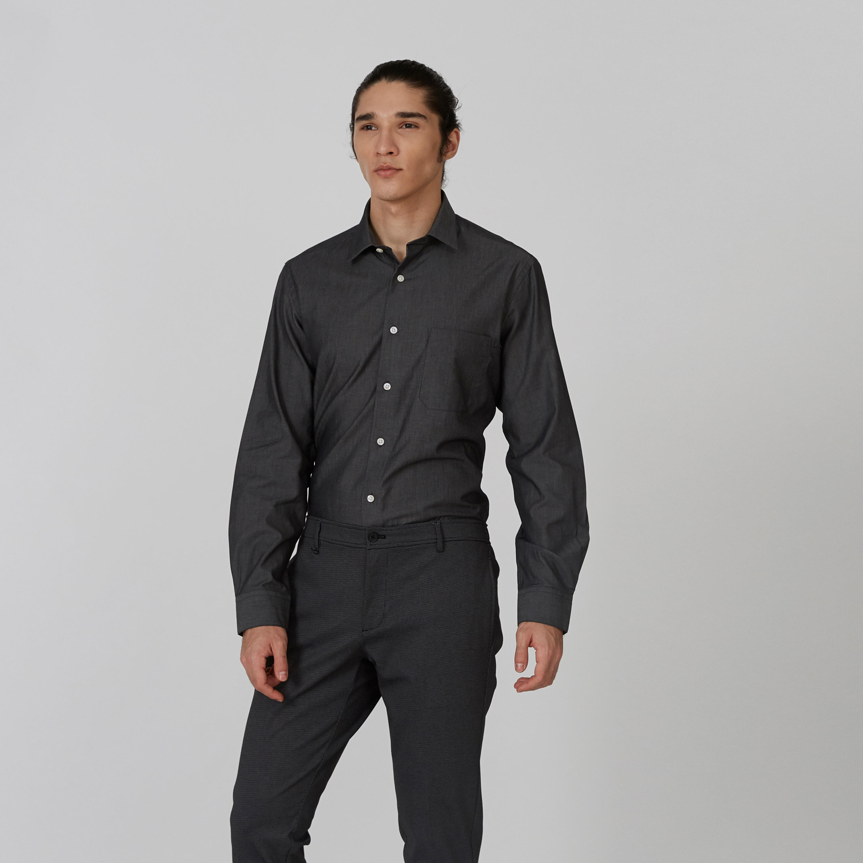 قميص رسمي سادة بياقة عاديّة وأكمام طويلة من آرو-men-clothing-shirts-image-2