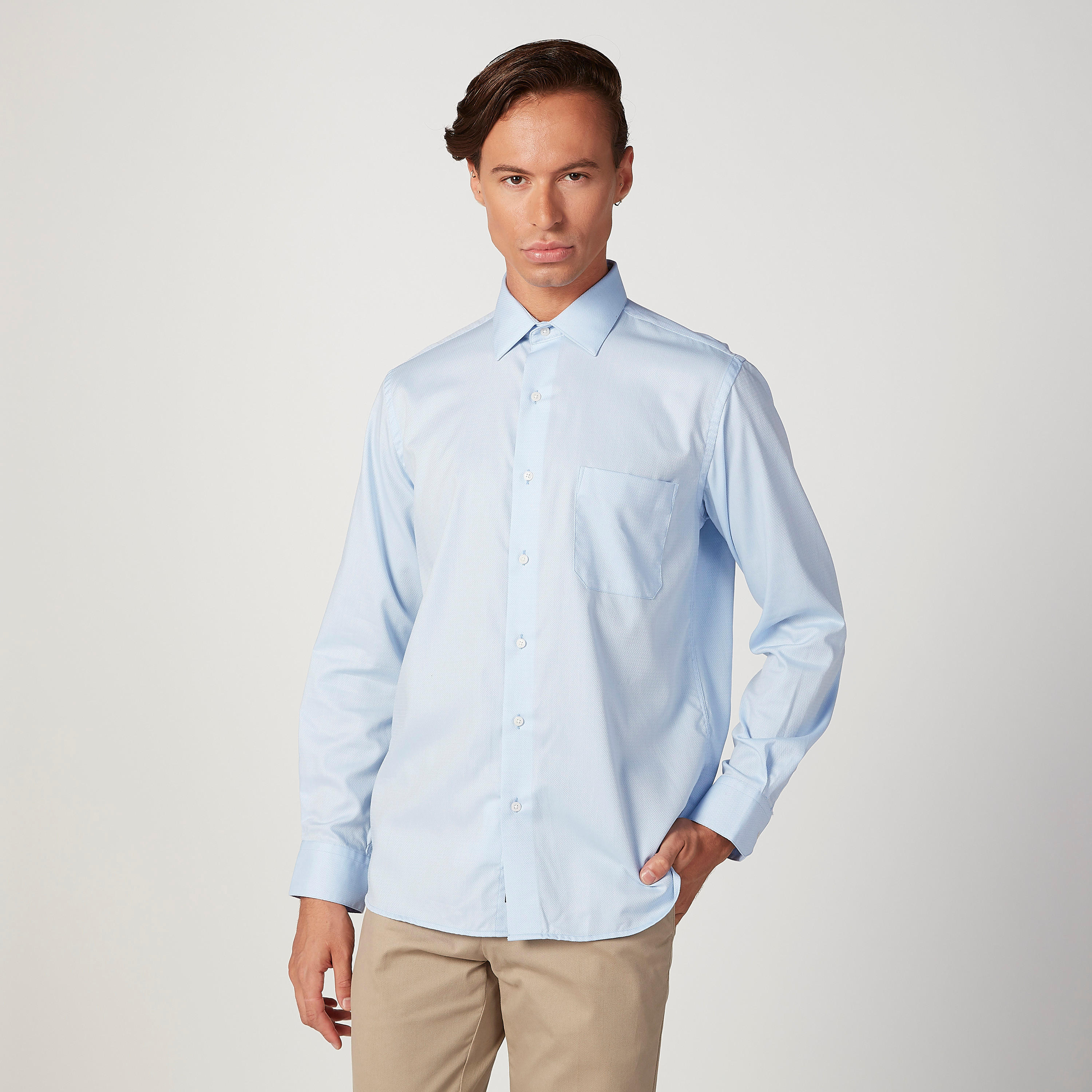 قميص بارز الملمس بأكمام طويلة وجيب من آرو-men-clothing-shirts-image-1