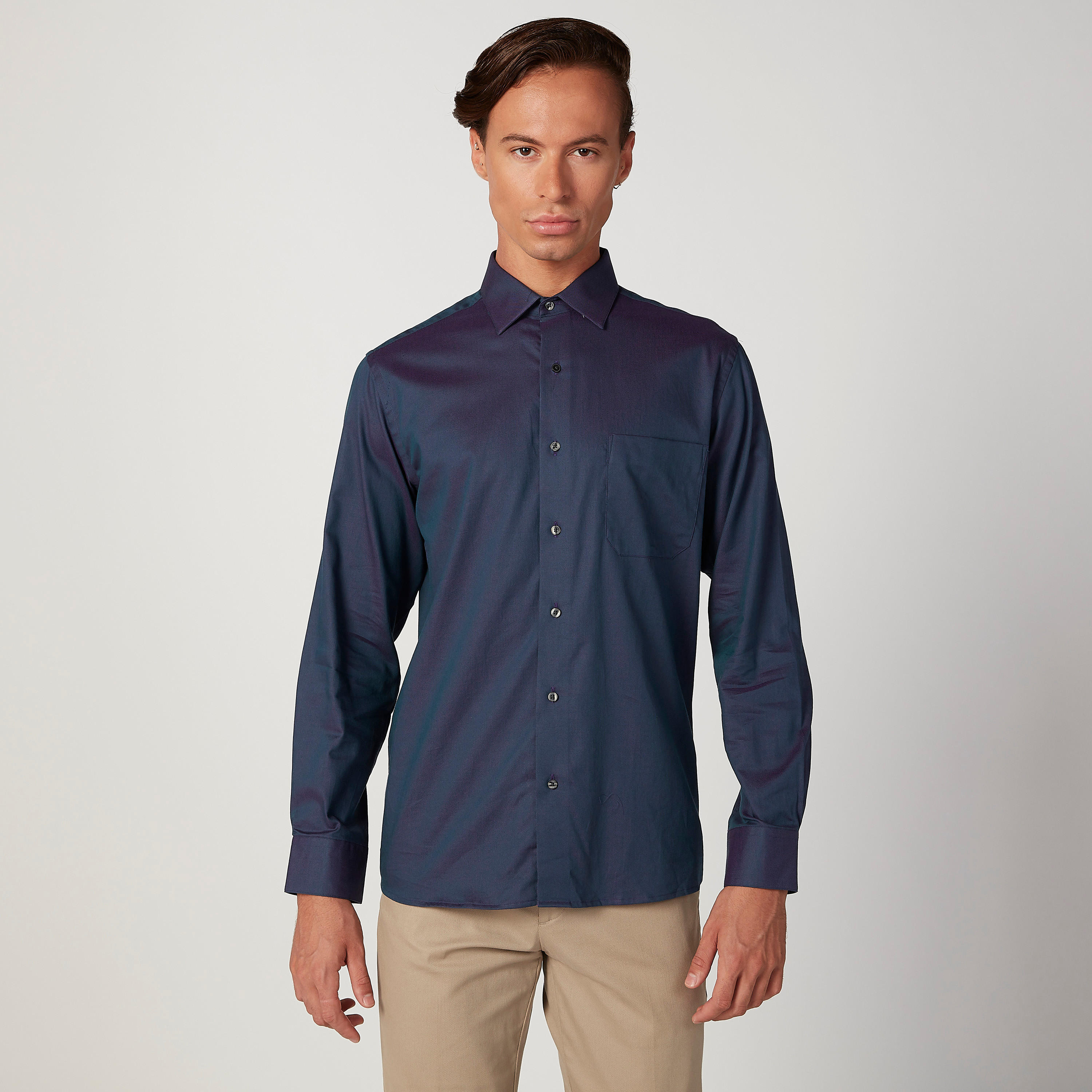 Arrow Shirt with Patch Pocket and Long Sleeves-men-clothing-shirts-image-1