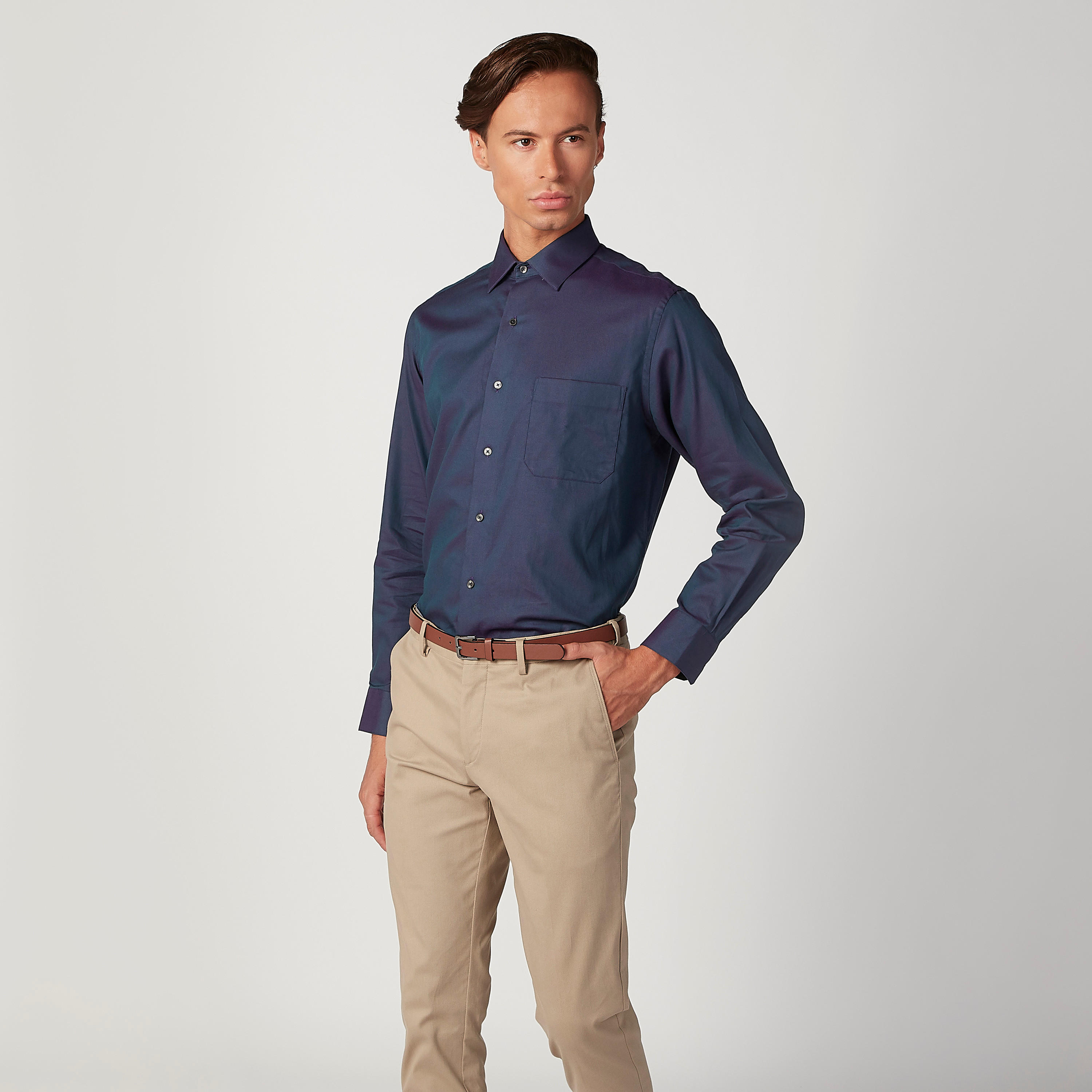 Arrow Shirt with Patch Pocket and Long Sleeves-men-clothing-shirts-image-2