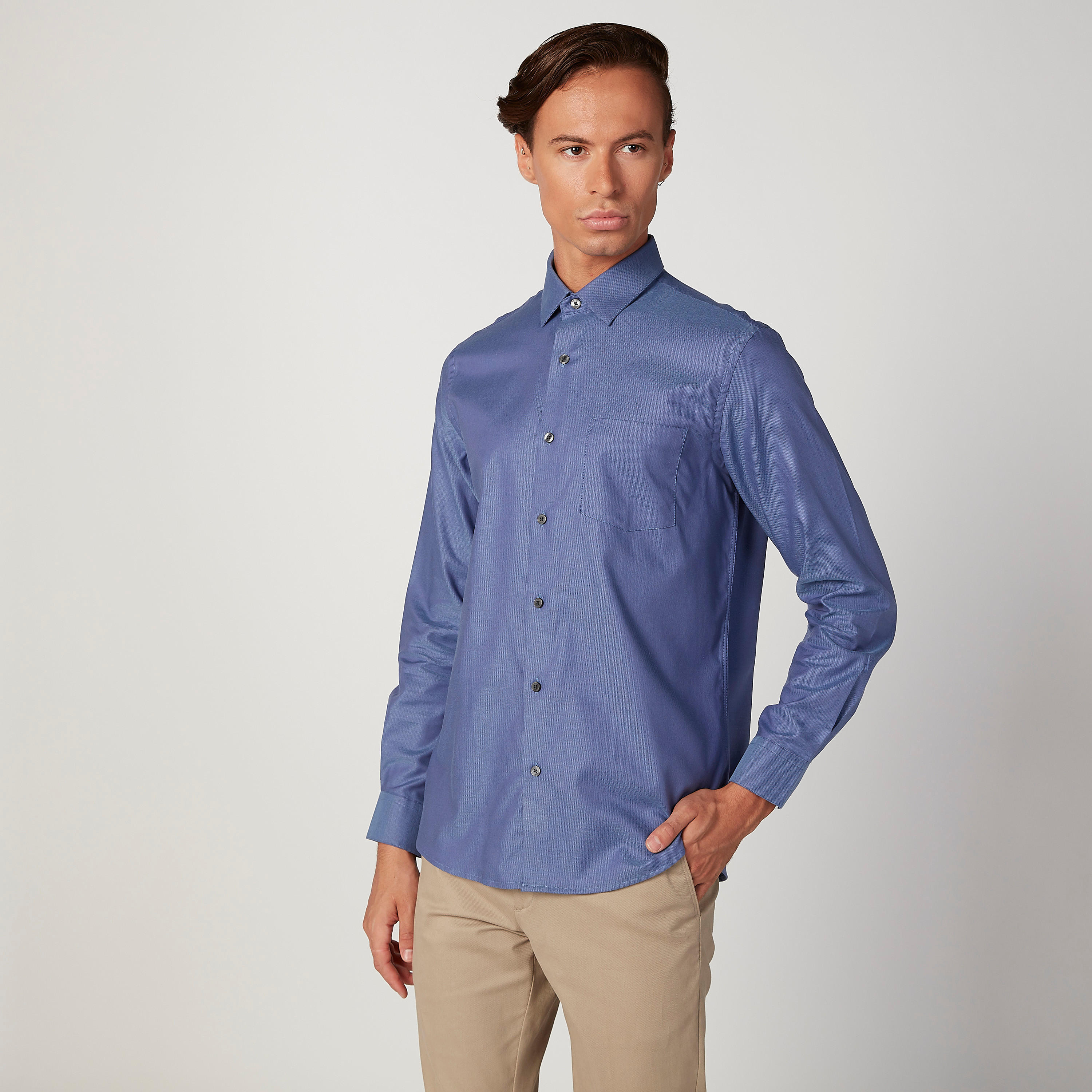 قميص بارز الملمس بأكمام طويلة وجيب من آرو-men-clothing-shirts-image-1