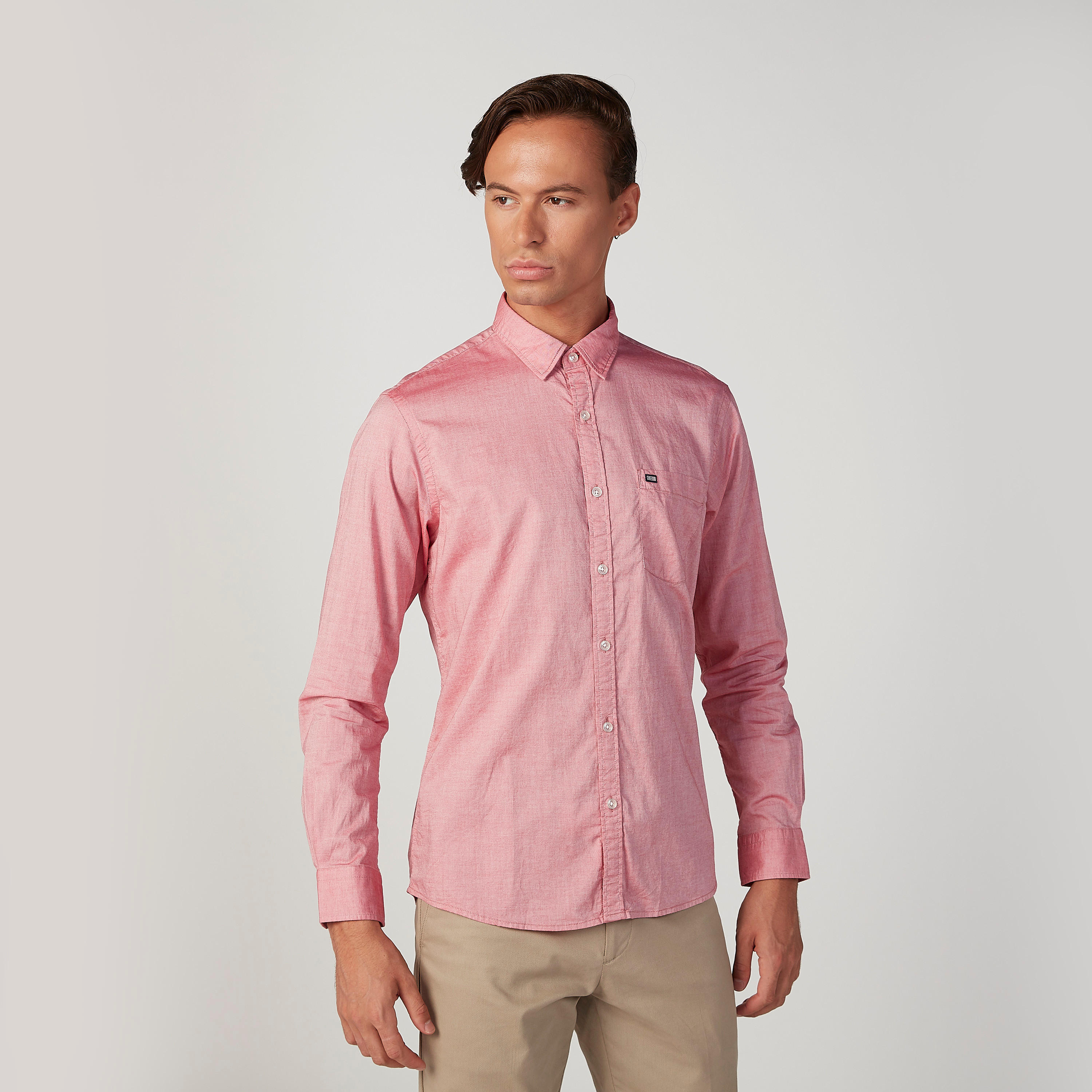 Arrow Plain Shirt with Patch Pocket and Long Sleeves-men-clothing-shirts-image-1