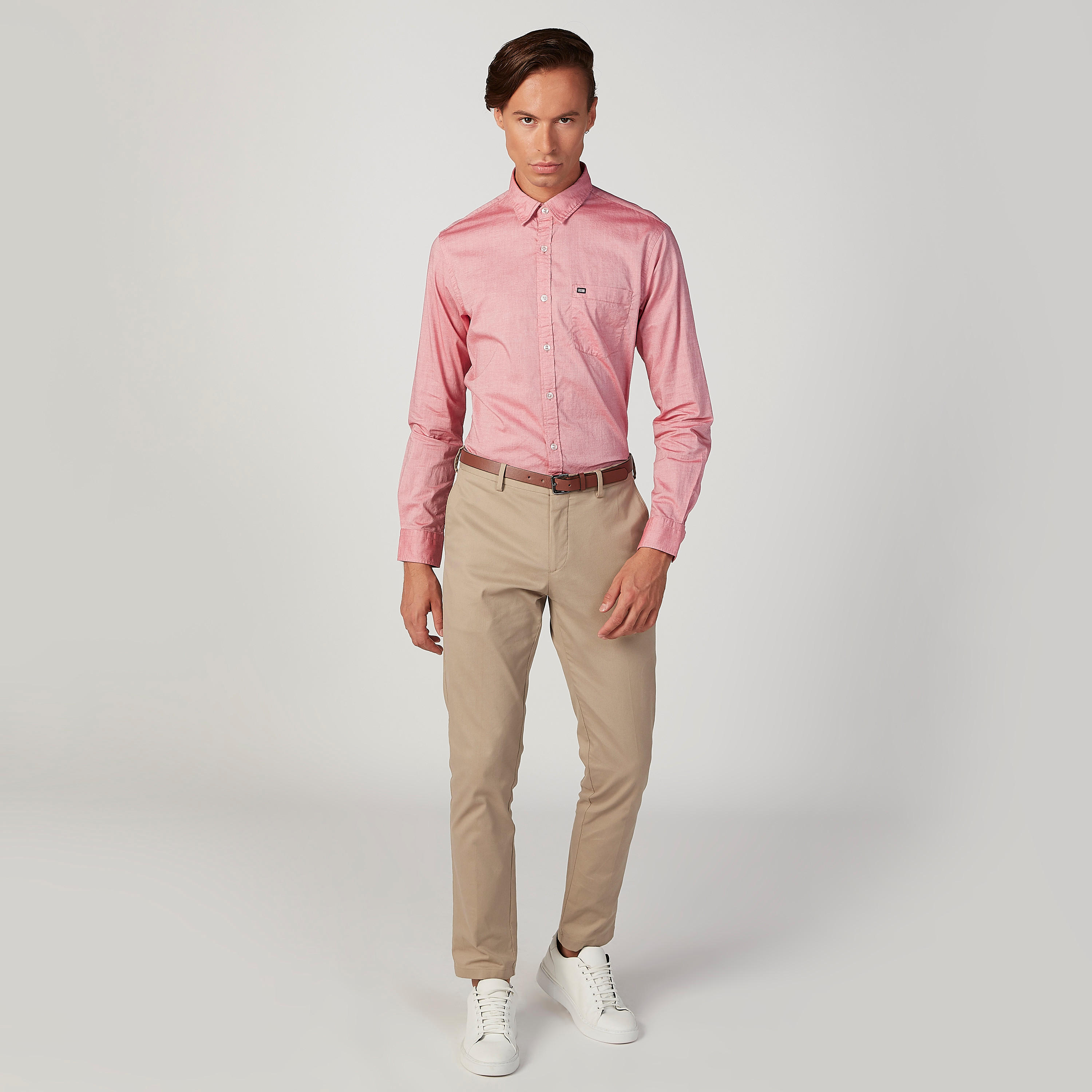 Arrow Plain Shirt with Patch Pocket and Long Sleeves-men-clothing-shirts-image-2